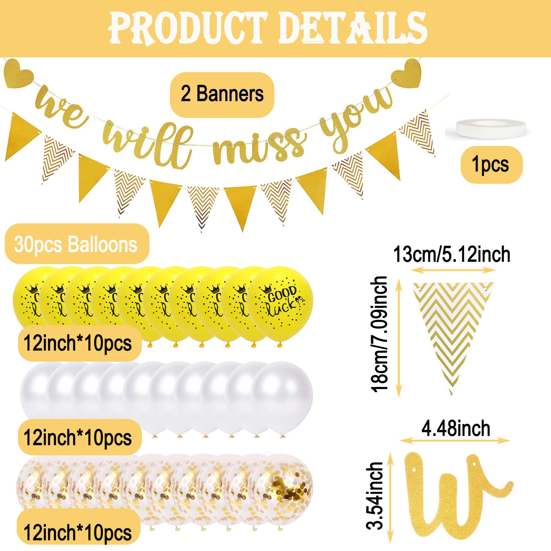 Roetyce Décorations De Fête D'adieu, Bannière « We Will Miss You » Pour Décoration De