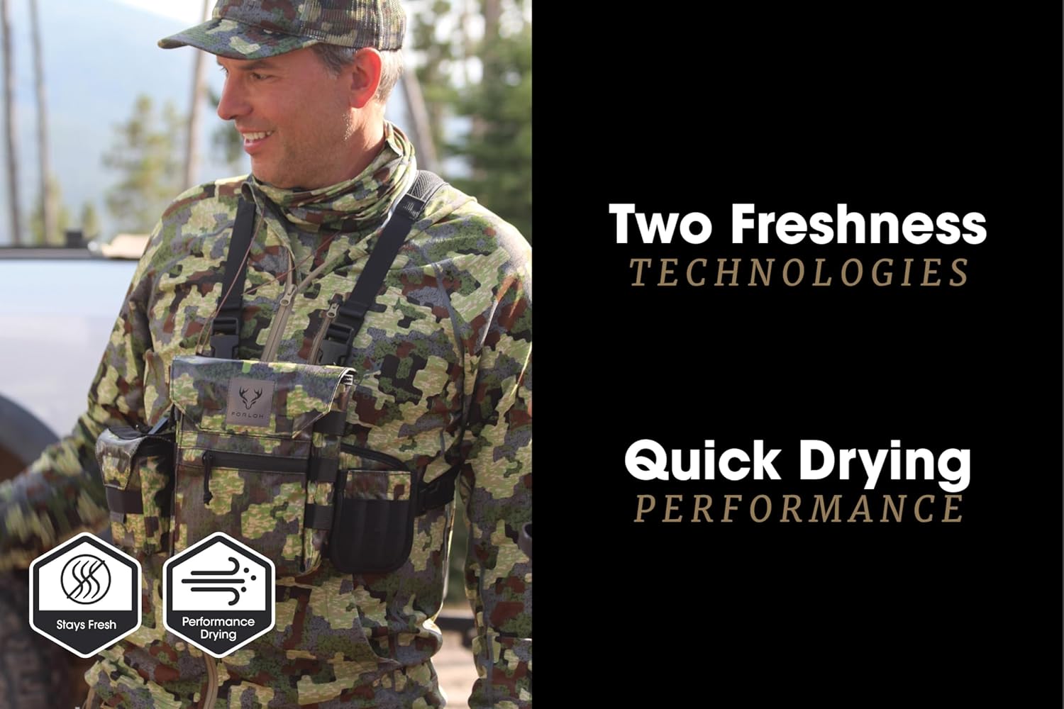 FORLOH Men's SolAir Hooded Long Sleeve - Premium Lightweight Sun Shirt | UPF 50+ Sun Protection | Cooling Technology