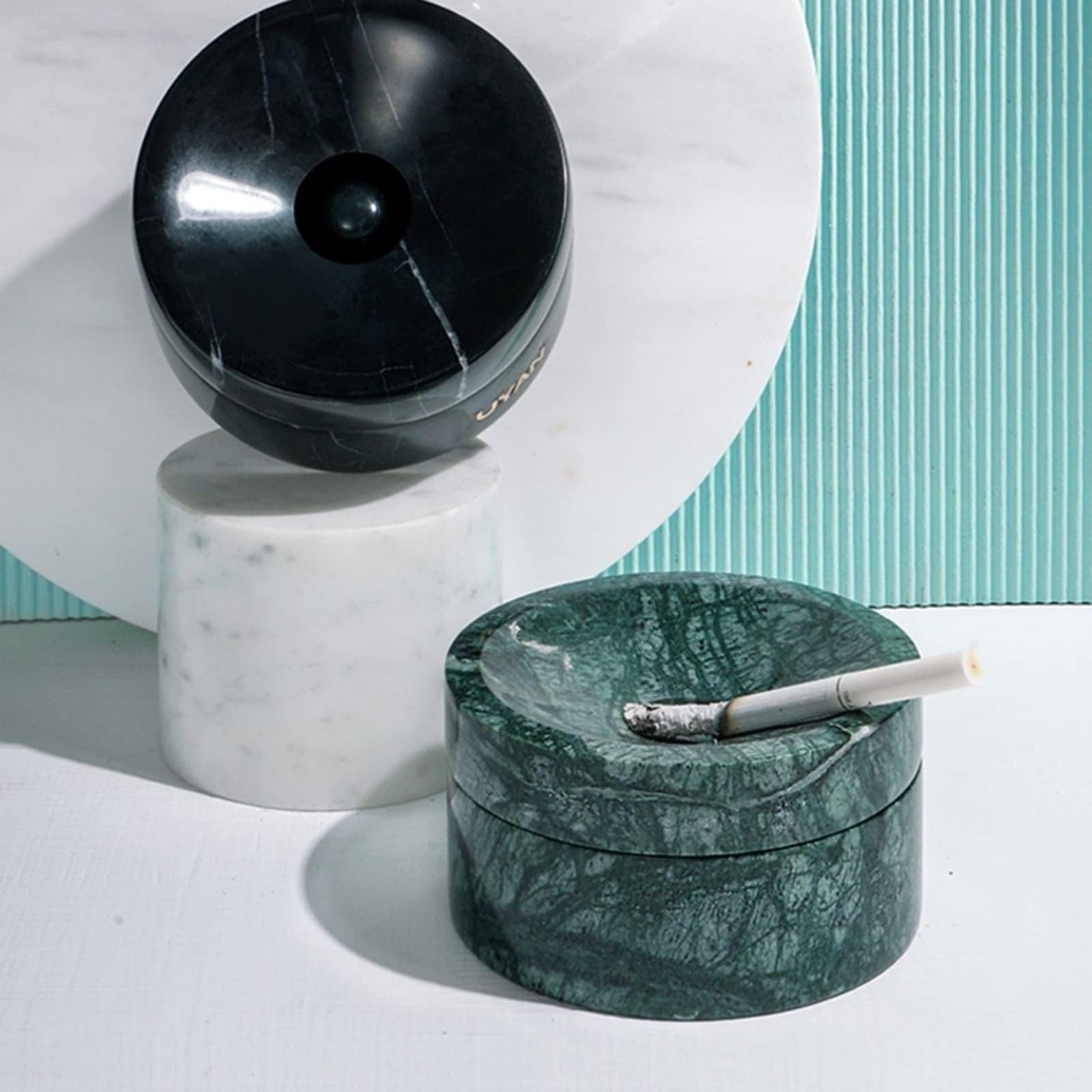 cigarette ashtray for office Indoor or Outdoor Use Ashtray, Cone-shaped Funnel Windproof Ash Tray, With Smoke Column, For Home Interior Decoration Ash Ashes Desktop Smoking Ash Tray for Home Office(A) Ceramic ashtray with lid helps contain ashes and keeps your desktop/balcony area cleaner 1 Pcs Round Cigarette Ashtray,