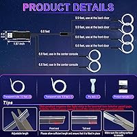 Vista 4 de LivTee Luces LED inteligentes para el interior del automóvil con puerto USB, tira LED de fibra óptica de iluminación ambiental, control