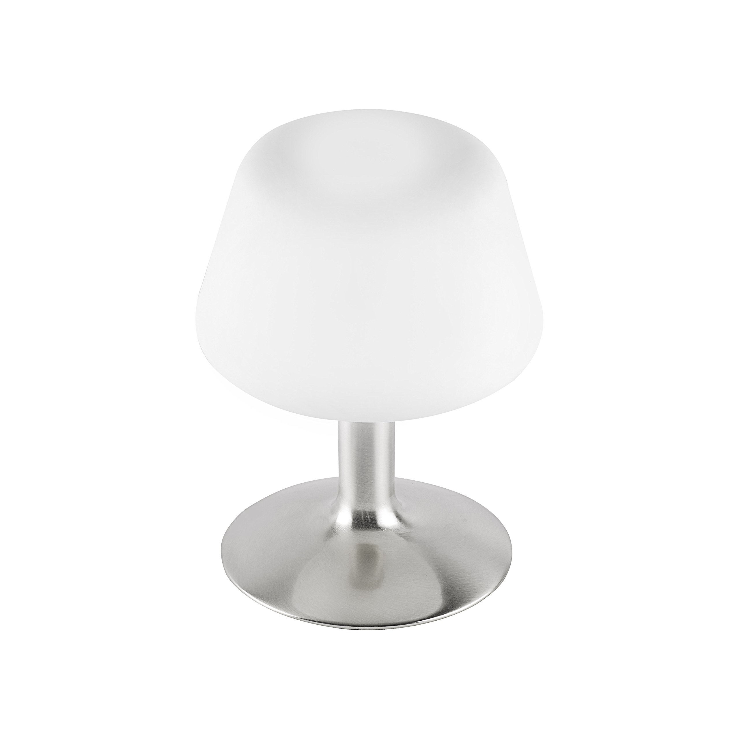 LED Tischleuchte klassisches Design, 3 Stufen Touchdimmer weiß/silber