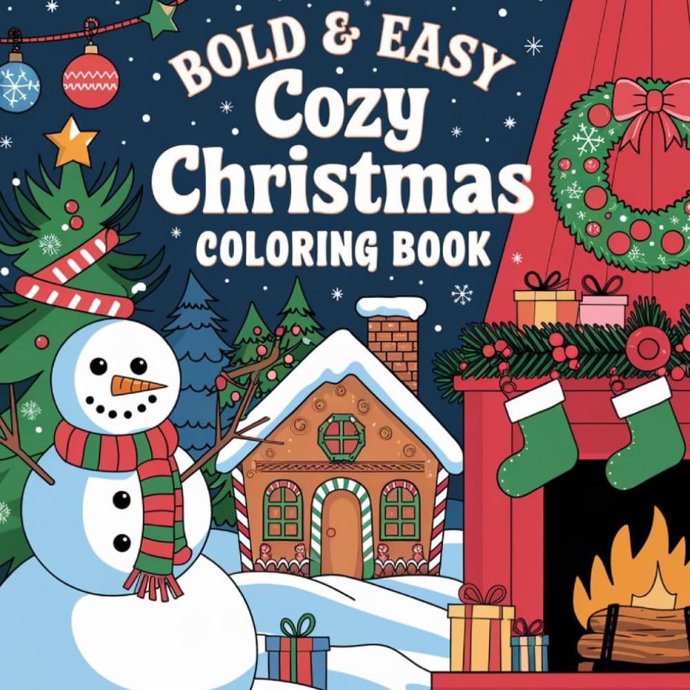 Bold and Easy Cozy Christmas: Coloring Book