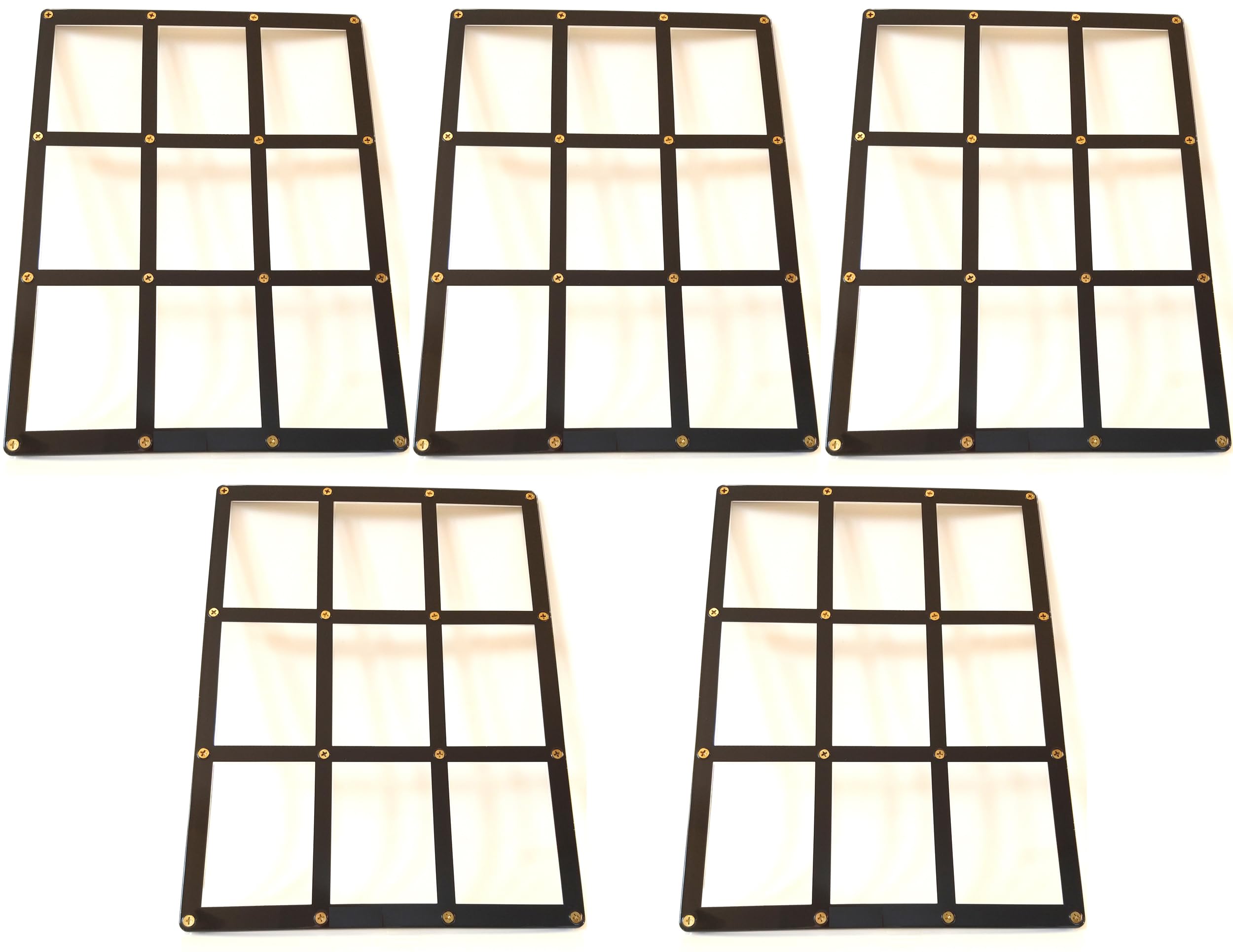 docsmagic.de 5 x 9-Card Black Frame Screw Down Display Case Holder