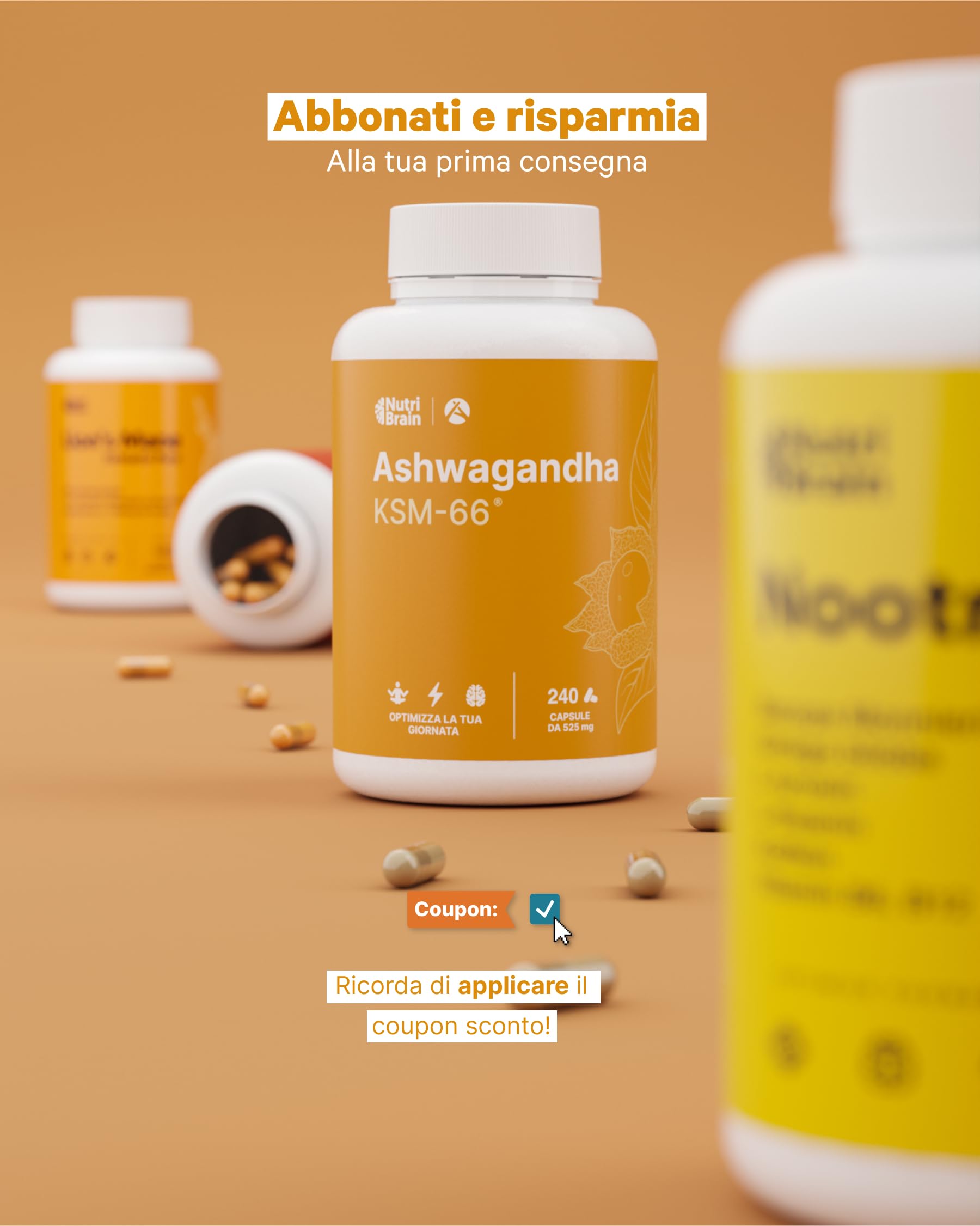 Ashwagandha KMS-66® 9000mg – 240 Caps Dosaggio Elevato | Abbassare Cortisolo, Energia e Sonno | 5% Withanolidi | 4 Mesi | 600mg di Estratto 15:1 | Ginseng Indiano