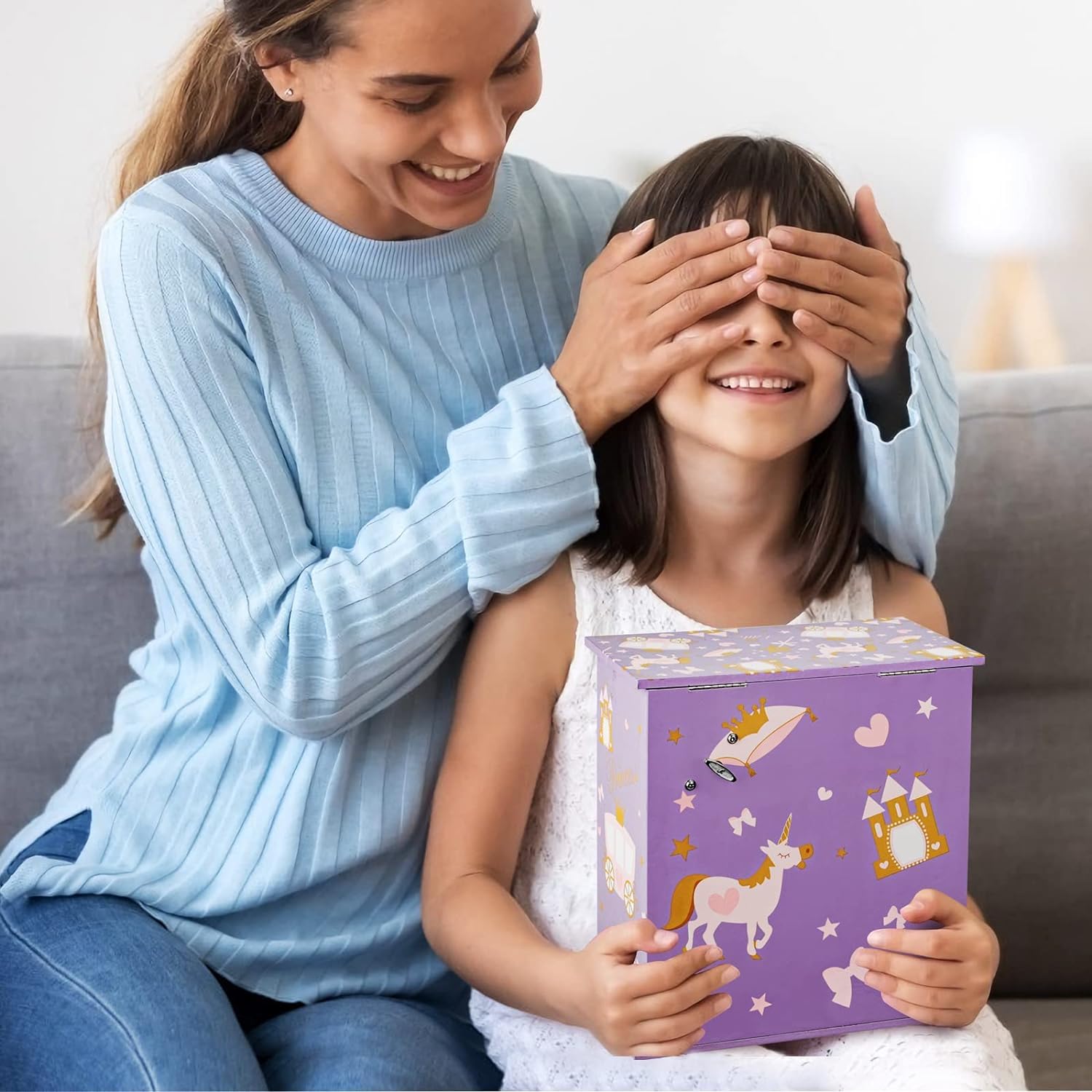 Caja de Joyas para Niñas con Música de Princesa y Sirena, Regalo de Cumpleaños 3-12 Años