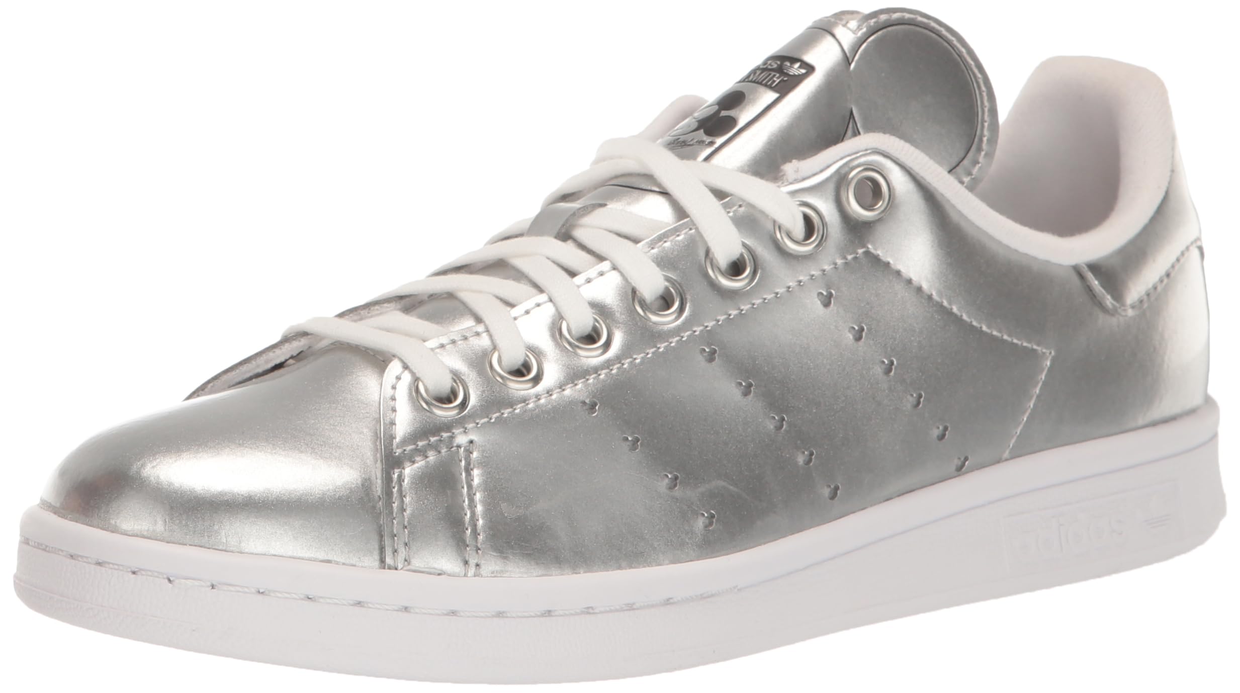 adidas Originals Kids' Disney Mickey Mouse Stan Smith 5.5 Big Kid Silver Metallic/Black/White