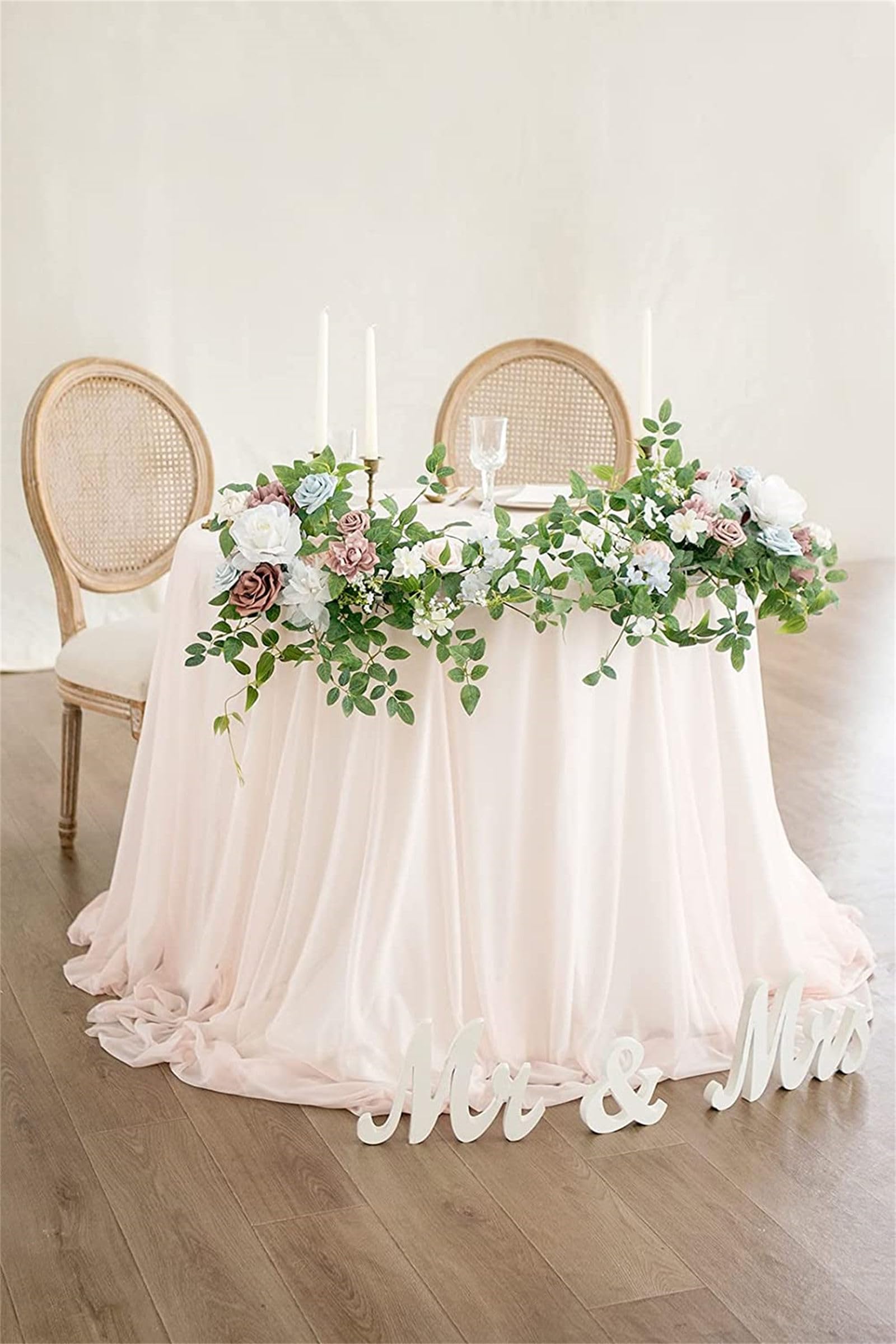 2Pcs Centros de Mesa Naranja - Flores Artificiales para Arco de Boda, Flores de Esquina de Rosa Blanca para Decoración Rústica de Boda Fiesta Hogar