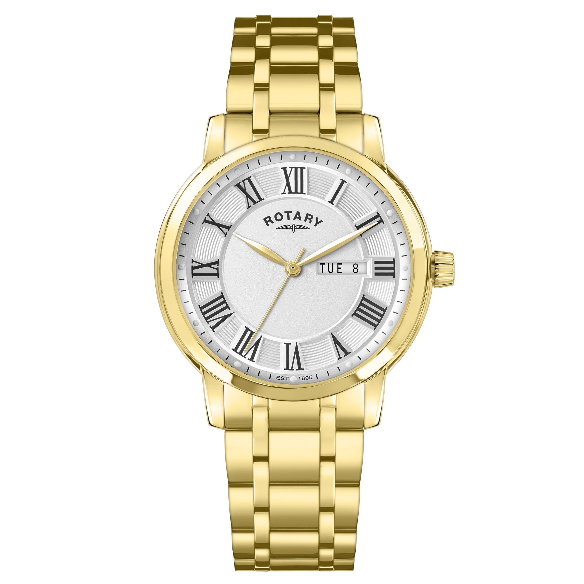 Rotary Orologio da uomo Heritage placcato oro in acciaio inossidabile