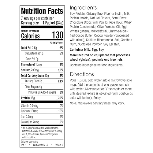 Miniatura 3 de WonderSlim Tarta de taza de proteína, caramelo de chocolate - 0.53oz de proteína, 0.21oz de fibra, 0.14oz de azúcar (7 unidades)