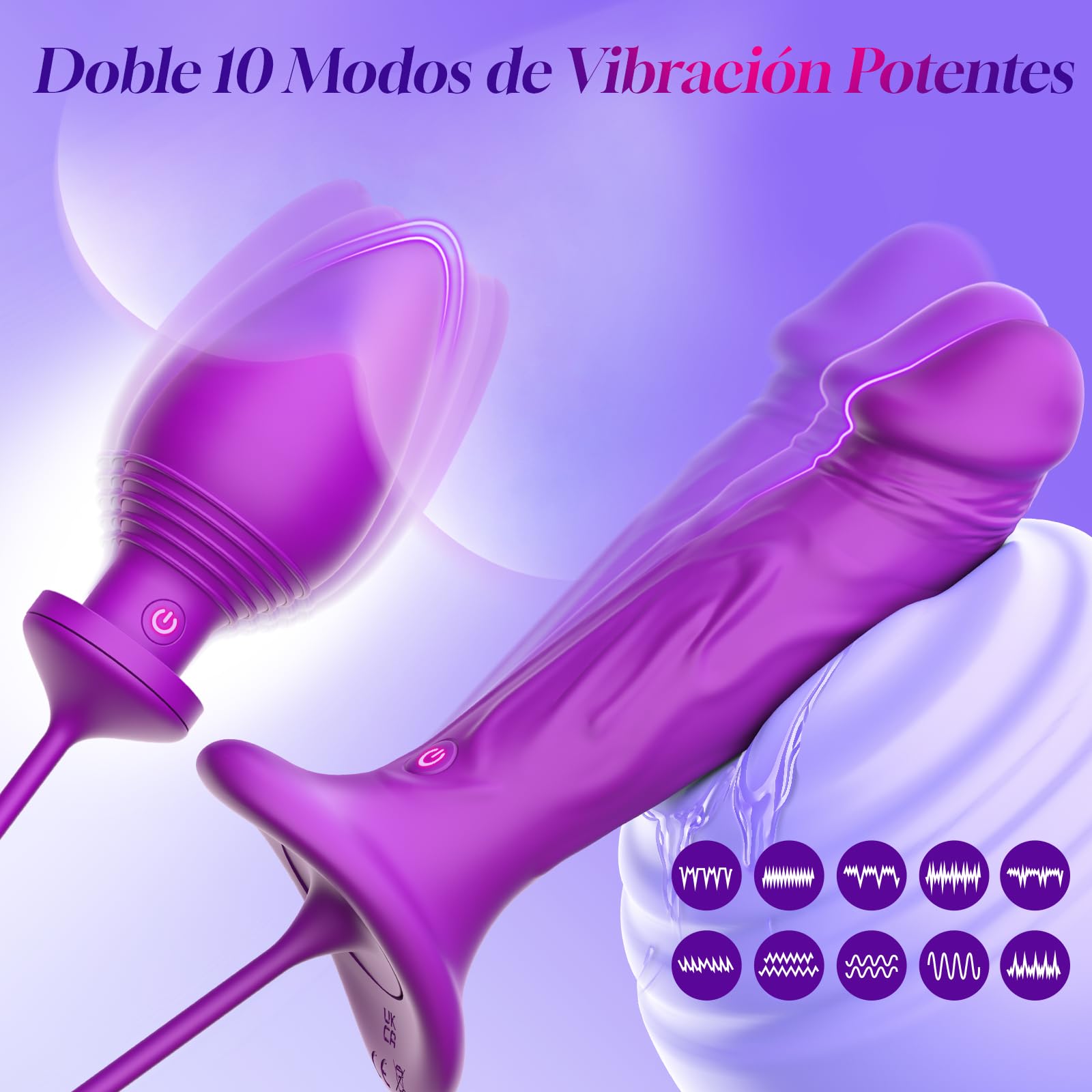 Vibradorador Mujer Juguetes Eroticos Dildo Plug Anales,3 in 1 Clítoris Juguete Sexualmujer con 10X10 Modos Vibradores,Consoladores Anales Juguetes Sexuales para Hombres