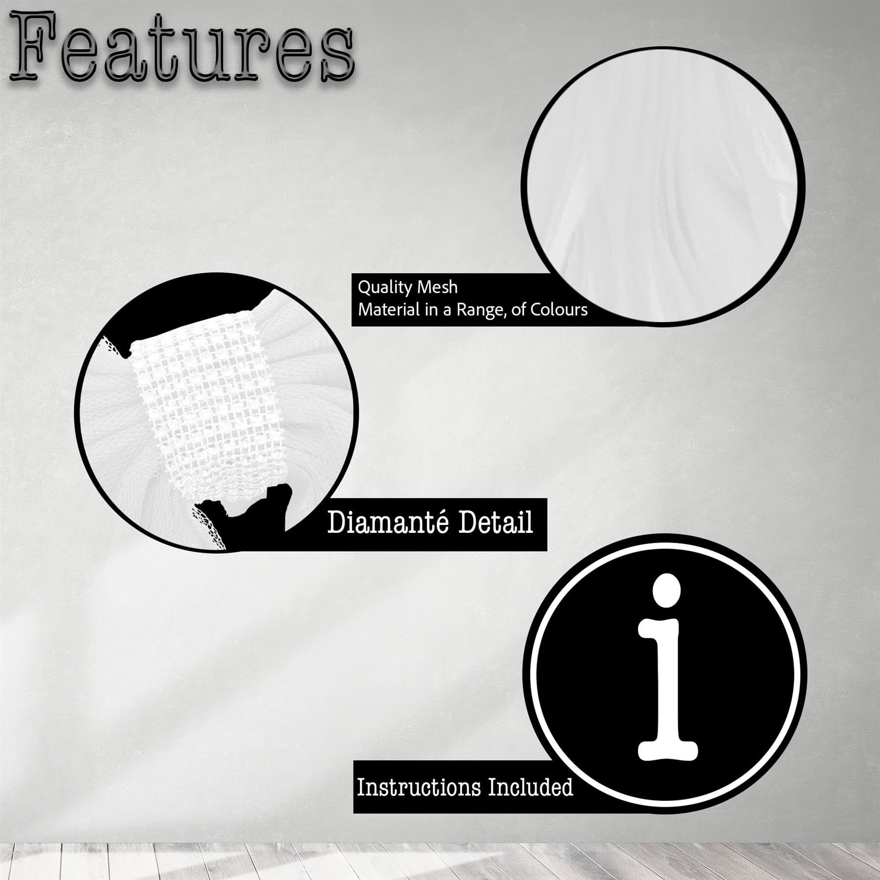 SHATCHI Set van 2 Kerst Wit 7.5m Diamante Giant Bow Cover Voordeur Xmas Bruiloft, Baby Shower Buiten Home Decor, Organza
