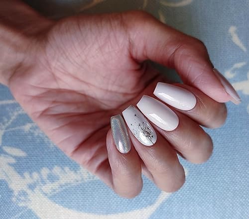 Miniatura 10 de ALICE & BELLA Tiras de uñas de gel semicuradas para el día de San Valentín, 20 calcomanías de gel rosa esmaltado brillante, uso con lámpara de luz