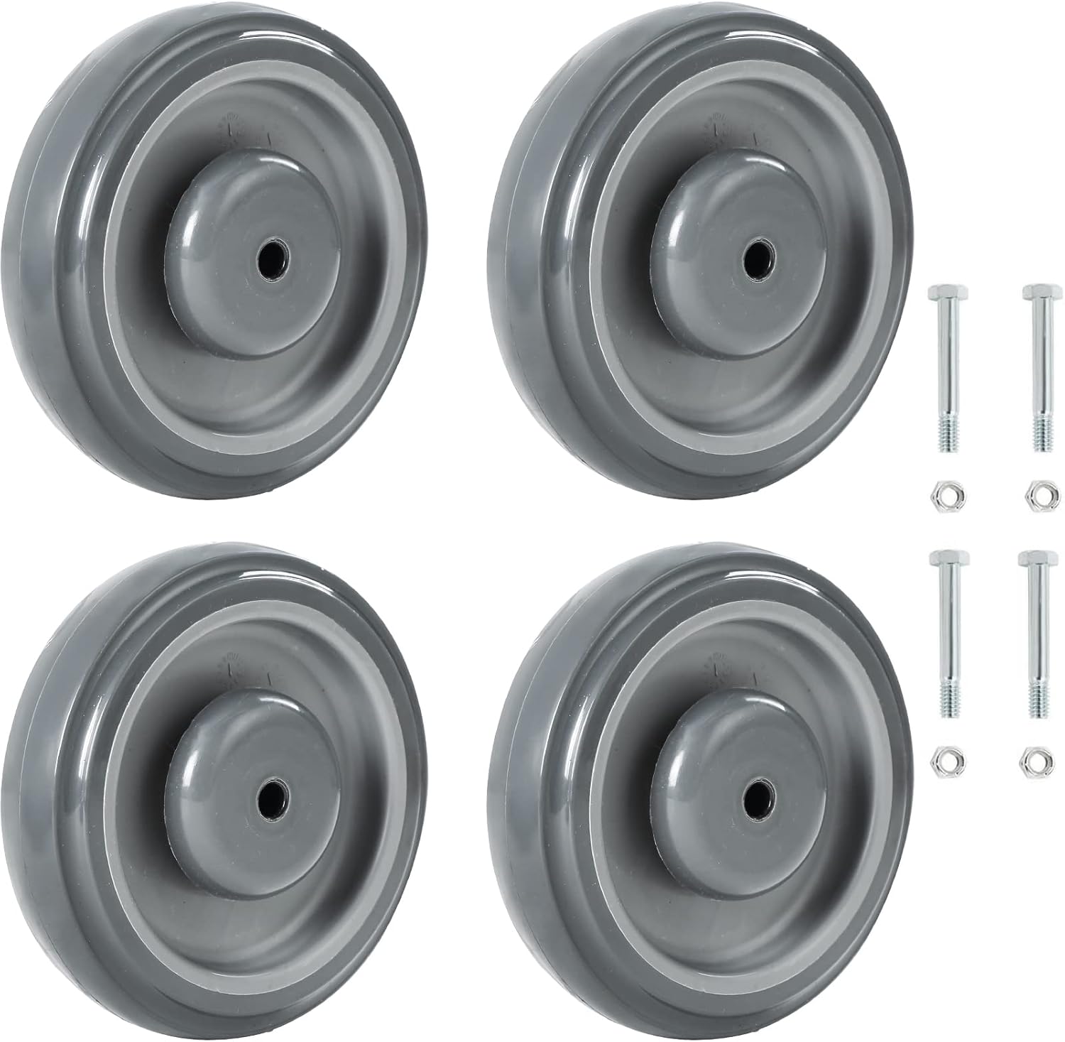 NATGAI Shopping Cart Replacement Wheels Kit Noiseless 5inch