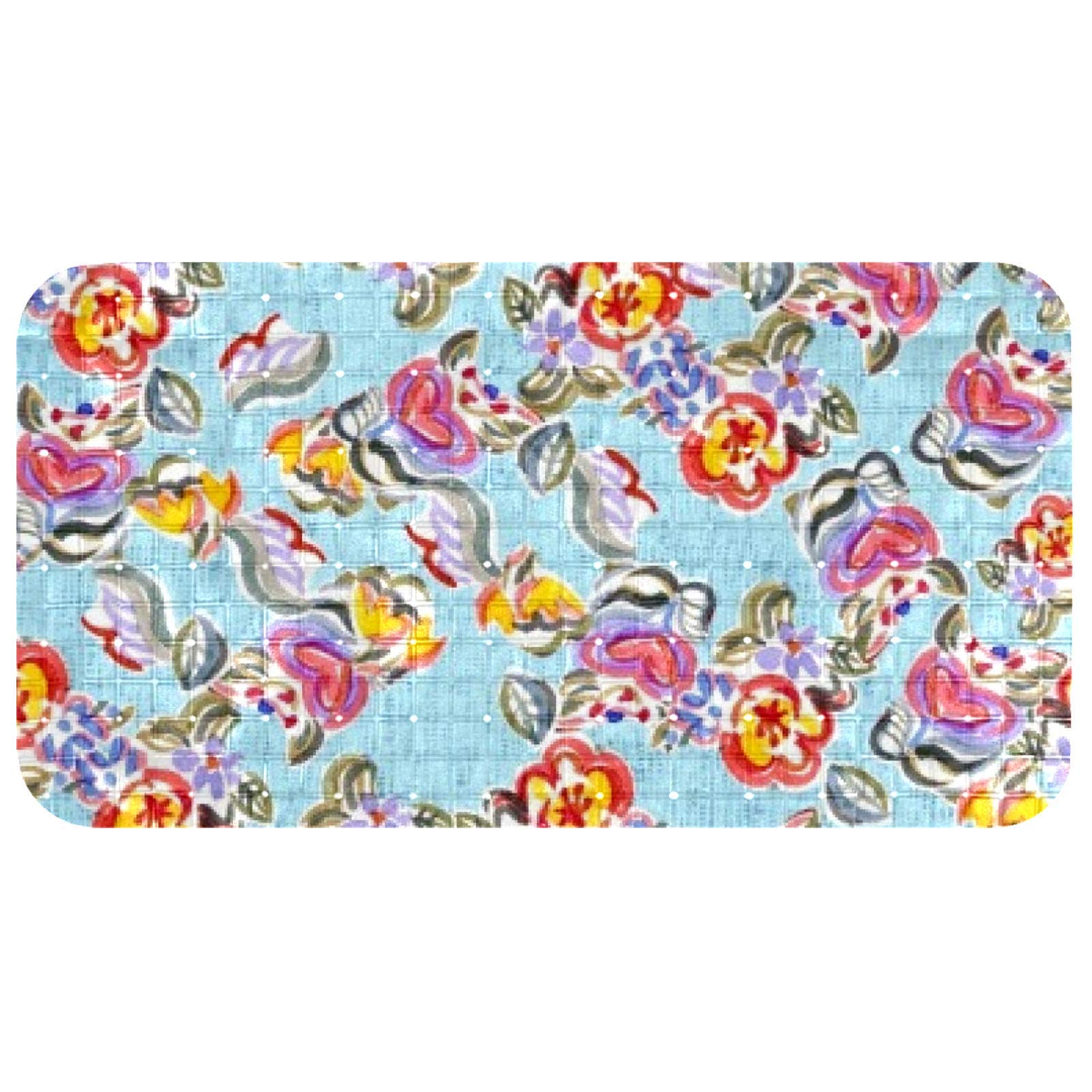 Tapis de salle de bain long fleur transparent pour baignoire familiale moderne