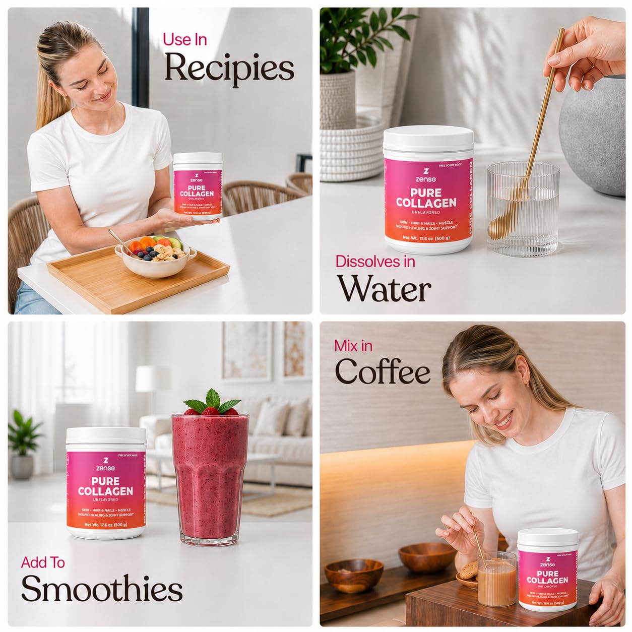 Hydrolyzed Collagen Powder for Women & Men – Organic Type I & III Bovine Collagen Peptides, High Protein – For Bone Strength, Joint Support, Healthy Hair & Glowing Skin - Colágeno Hidrolizado (500 g) — Amazon image 10