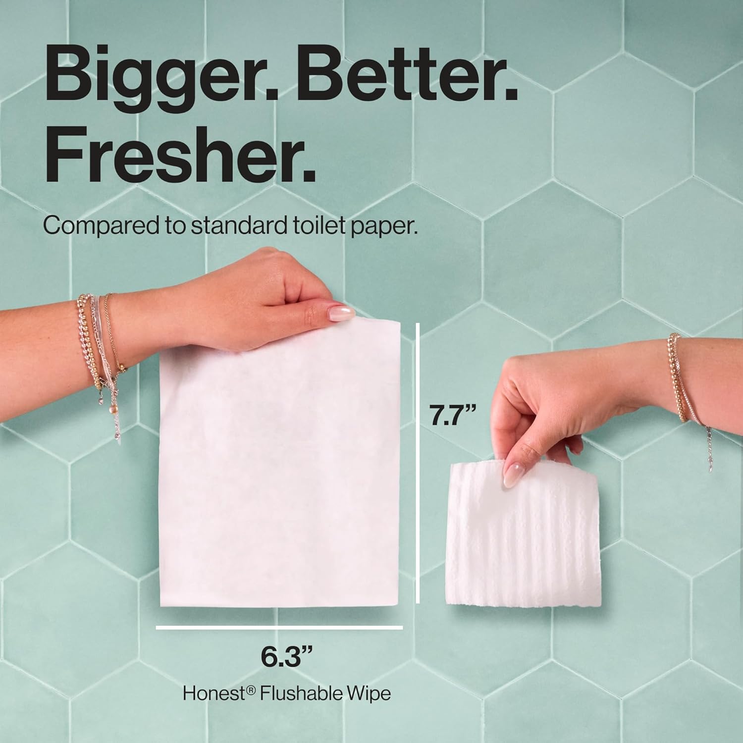 The Honest Company Hypoallergenic Flushable Wipes for Sensitive Skin, Tropical Leaves, 336 Count - Image 7