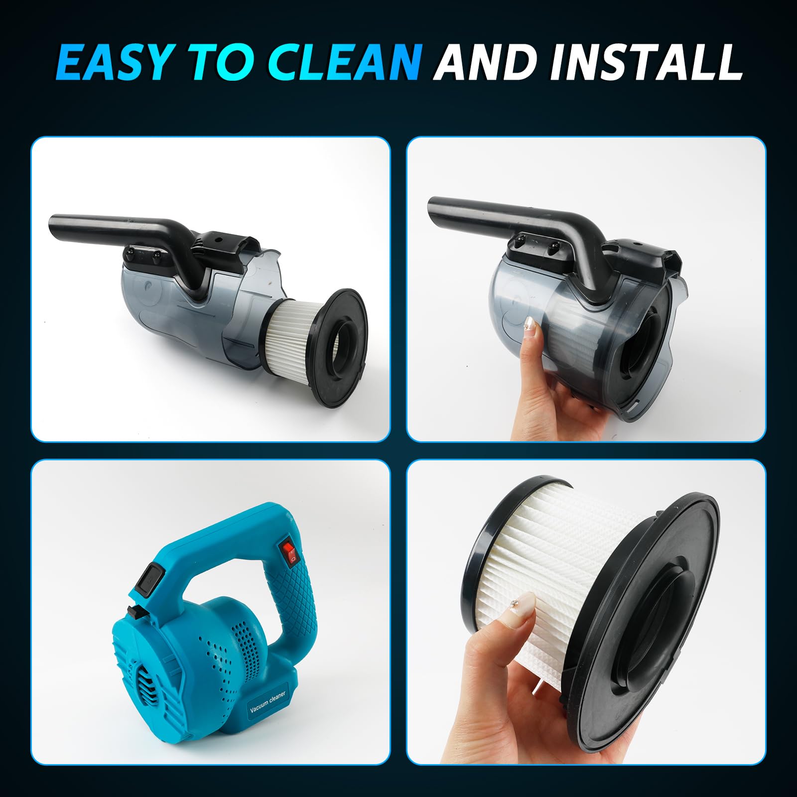 Aspirapolvere manuale a batteria Makita 18 V, aspirapolvere multifunzione 4 in 1, ugello per pavimento, contenitore 0,7 l, per casa e auto, peli di animali