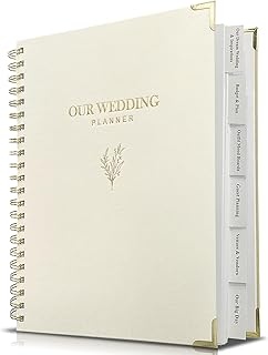 WeddingGiftsWedding Wedding Planner Book and Organizer for Bride - Elegant Linen Cover Wedding Planning Binder with Checkl...