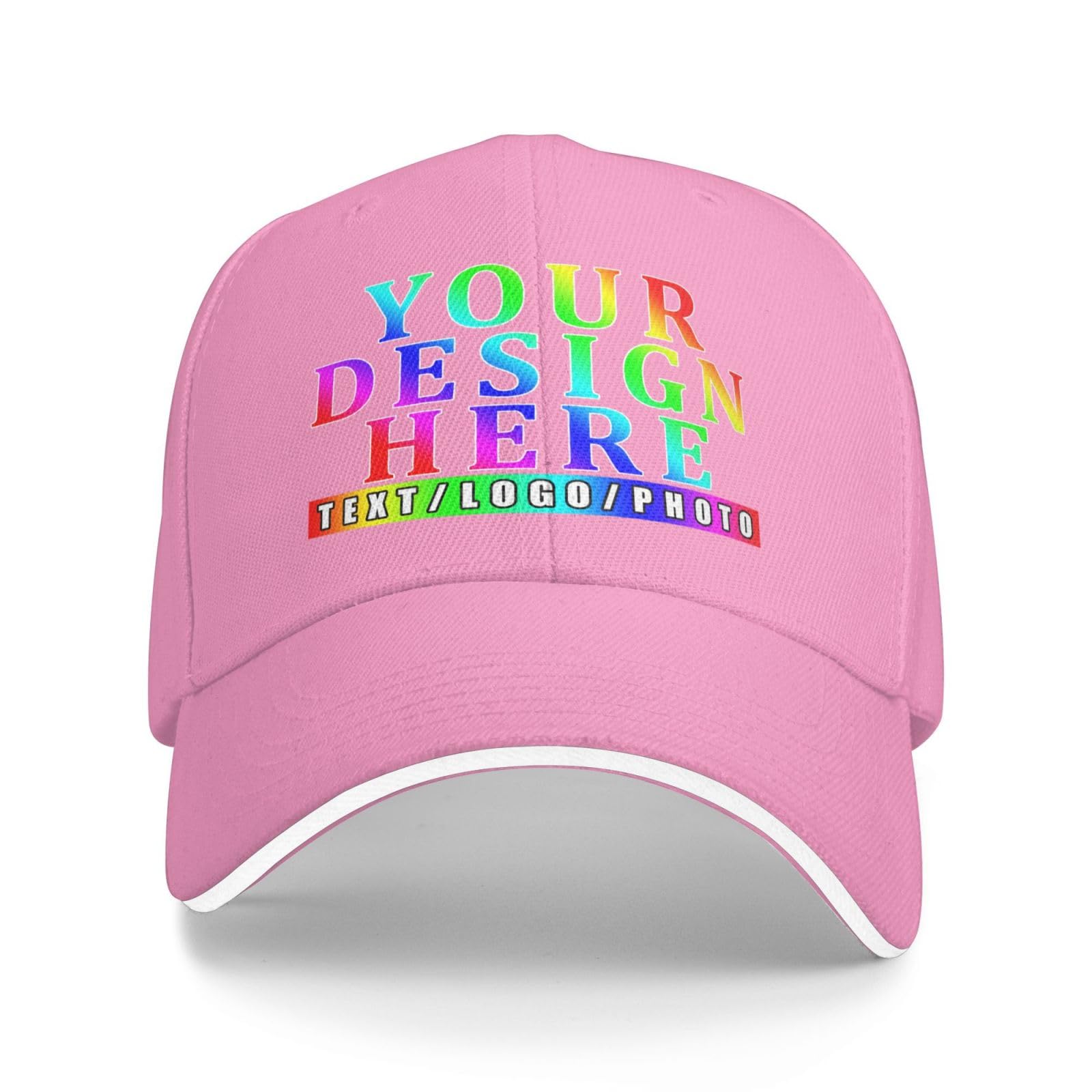 DQHXTK Custom Hat Logo, Personalized Baseball Cap, Customized Kids Sun Hats,Mens Summer Trucker Cap, Outdoor Sport Ponytail Cap, Personalised hat, DAD/Mom Gifts