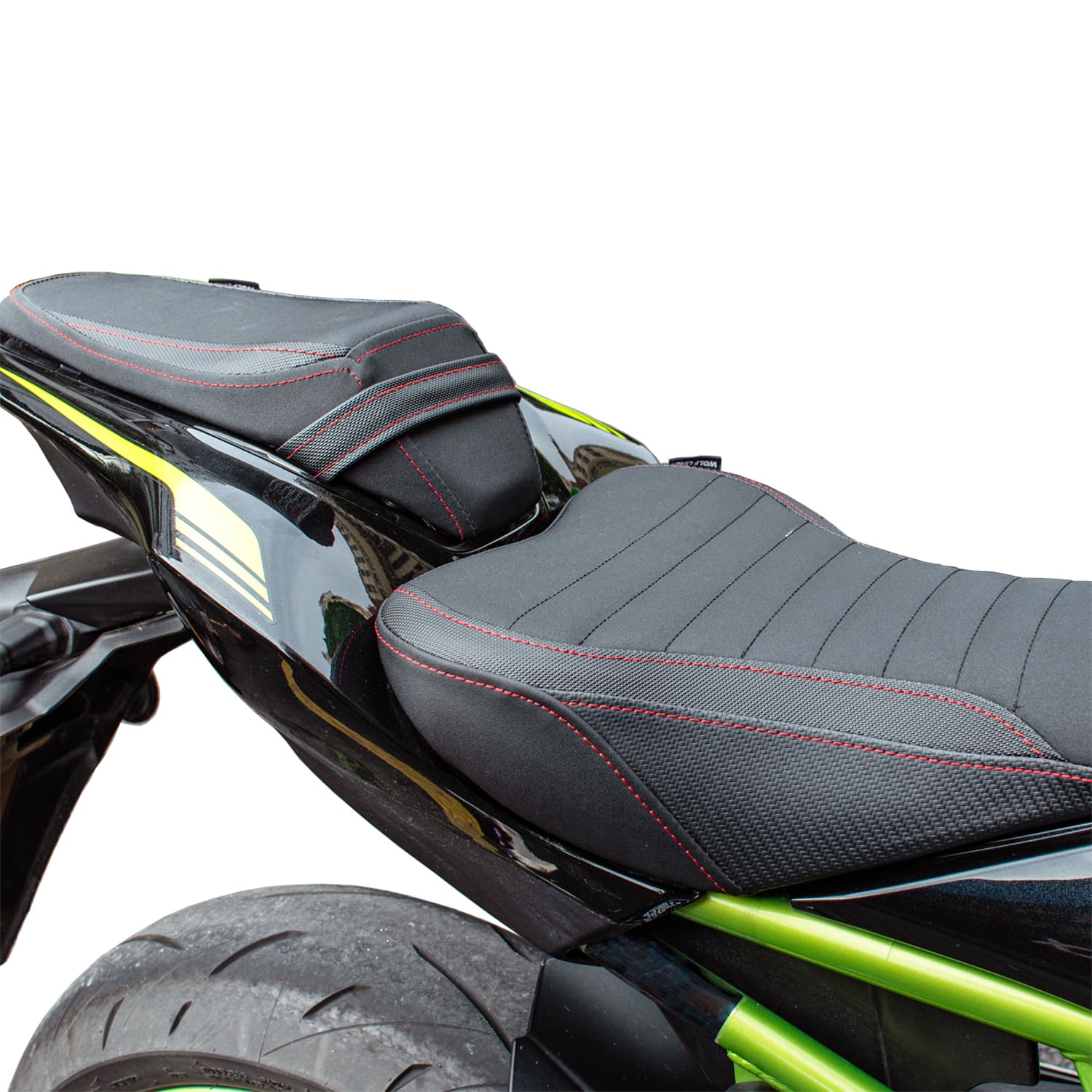 Motorcycle Leather Front Driver Rider Saddle Rear Passenger Seat Cushion Pad Set fit for Z900 Z 900 2017 2018 2019 2020 2021 2022 2023 2024 Pressure Relief Soft Pillion, Black