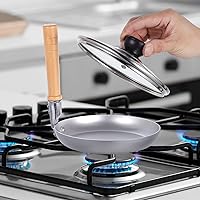 Vista 9 de Angoily Sartén japonesa con tapa, freír tamagoyaki, huevos de maíz, tortilla, tamagoyaki, para cocinar en casa, huevo de oyakodon para cocina