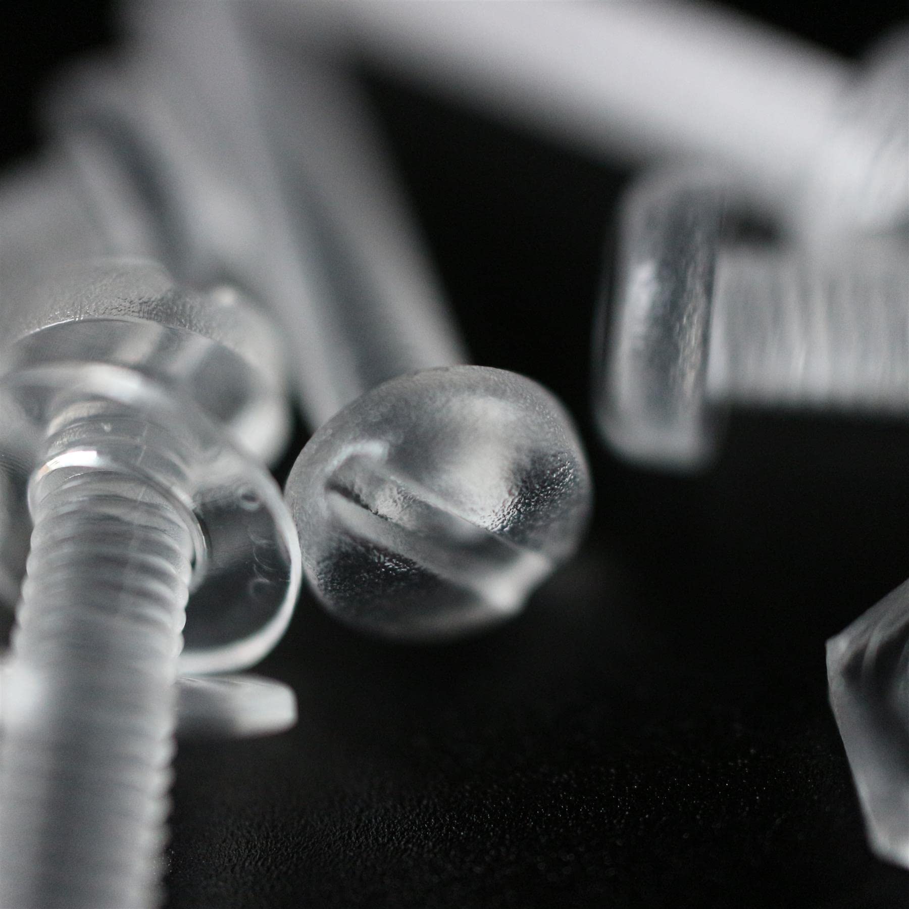 50x Transparent Clear M3 x 20mm Slotted Head Bolts, Nuts, Washers -Acrylic Plastic Screws
