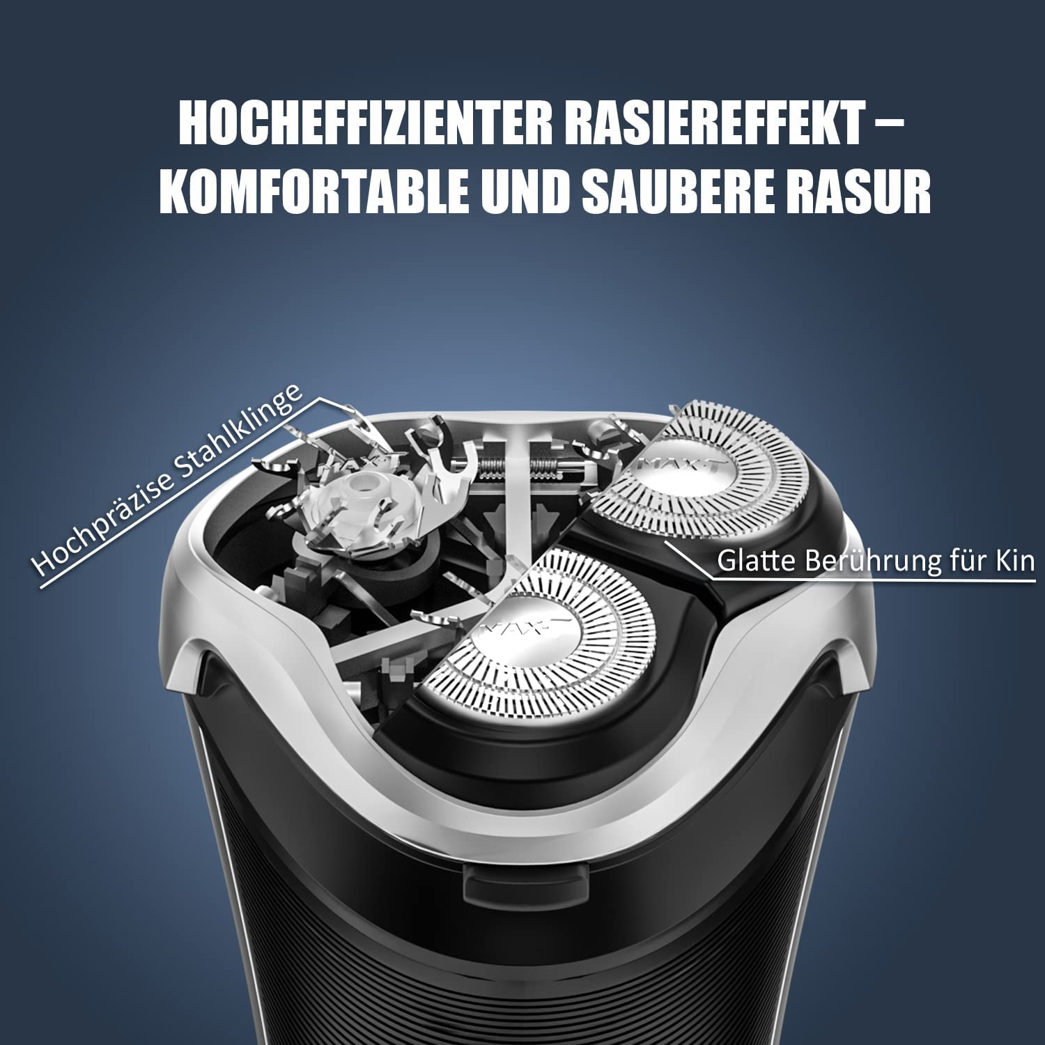 MAX-T Upgraded 3D ProSkin LED Rasierer Herren Elektrischer, Nass und Trockenrasierer mit Reiseverriegelung und Pop-up Präzisionstrimmer, Wiederaufladbarer und Kabelloser, Geschenke für Herren, Schwarz