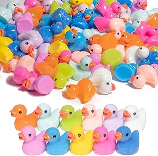 220 Pcs Mini Resin Ducks Tiny Ducks Miniature Duck Figures Small Ducks Micro Garden Landscape Aquarium Dollhouse Ornament Potted Plants Decoration for Party Toys Crafts Decor (11 colors)