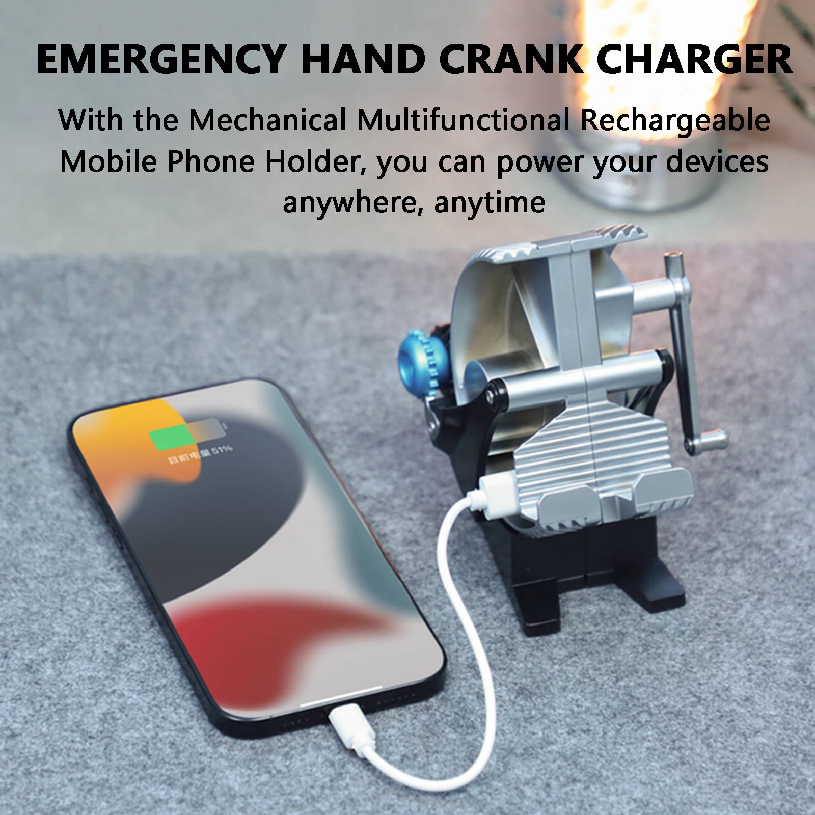 Soporte para Teléfono Celular para Escritorio, Soporte Recargable para Teléfono Móvil De Escritorio, Soporte Integrado+Carga+generación De Energía, Se Adapta a Todos Los Teléfonos Inteligentes