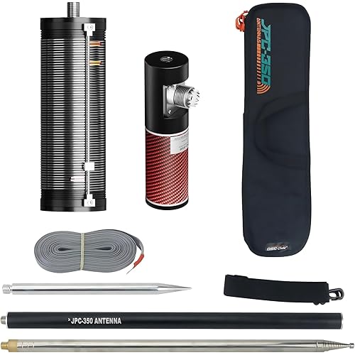 Upgraded JPC-350 100W HF Antennas for Ham Radio, 80-6 Meters 8 Bands, Portable Hf Vertical Antenna for Outdoor 5.6 Meter(18.4Ft) (M10)