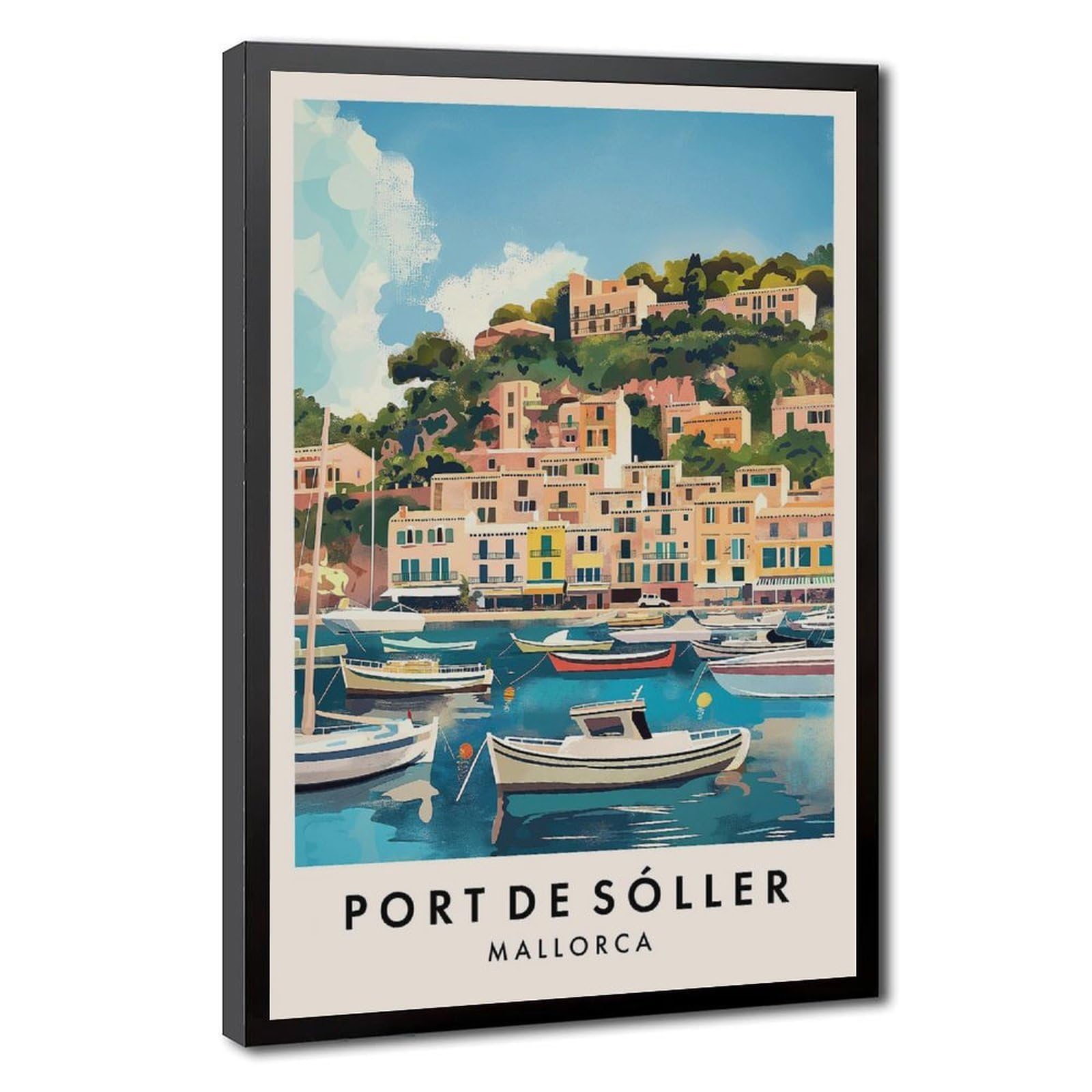 Bareronor Port De Sóller Travel Canvas Poster Bedroom Decor Landscape Office Room Decor Gift 24" L X 36" W