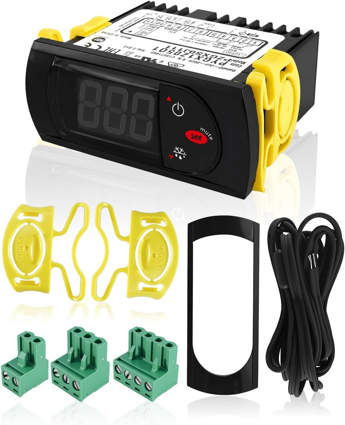 PZGXS0J111 Temperature Controller Fit for Ca-rel and All Refrigerator Type | 115V Digital Thermostat Controller with Sensor Probe, Refrigeration Cooler Control Plug and Play