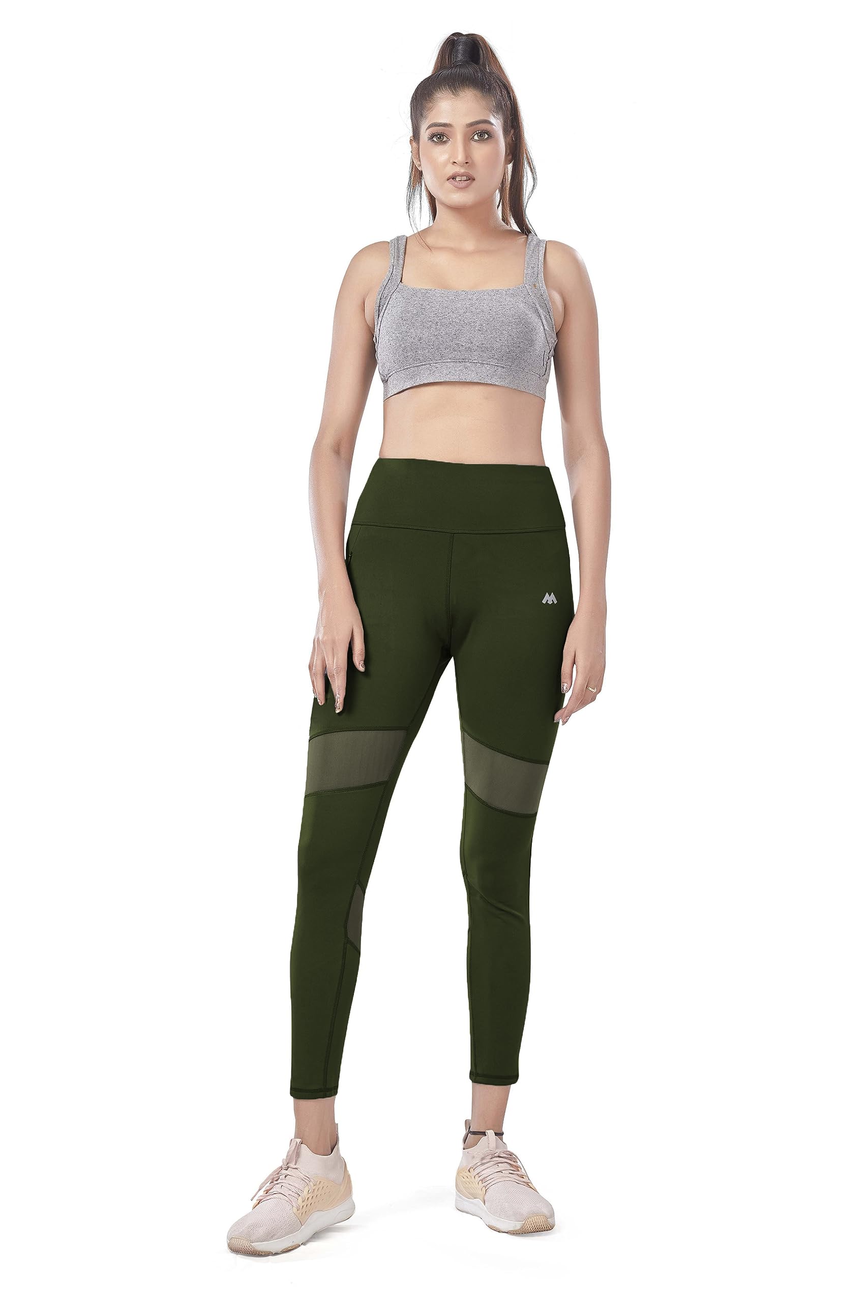 Mehrang Pantalones de yoga activos para mujer, cintura alta, con bolsillo, control de barriga, pantalones de entrenamiento, leggings de yoga elásticos en 4 direcciones