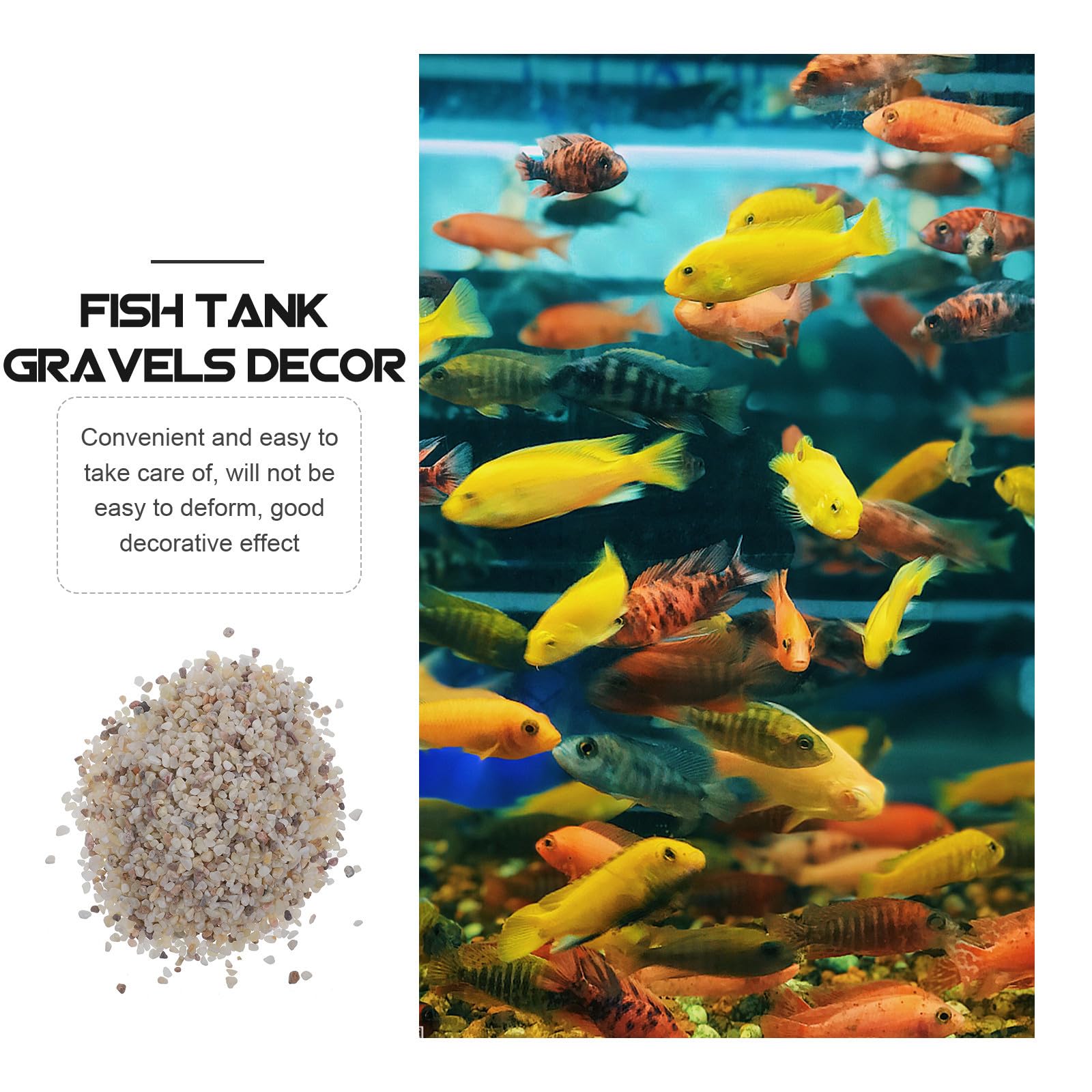 ifundom Gravier et Pierres Décoratives Naturelles pour Aquarium 1 Kg Mini-Gravier Poli sans Danger pour Poissons Sable pour Aquarium d'eau Douce et Salée et Plantes Aquatiques