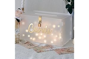 Frosted Acrylic Wedding Fund Box with String Light