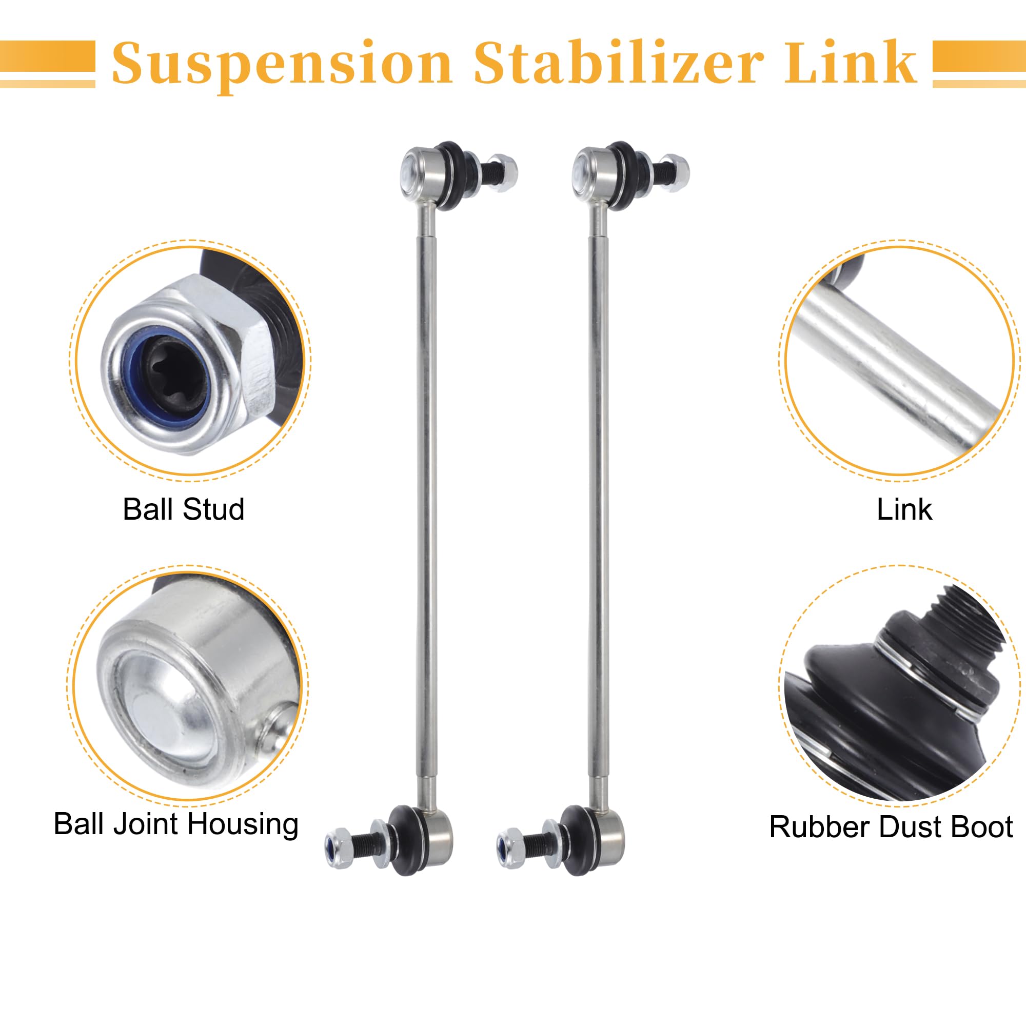 2-Piece Rear Stabilizer Sway Bar End Link Kit For 2006-2012 Toyota RAV4 - Topicksap