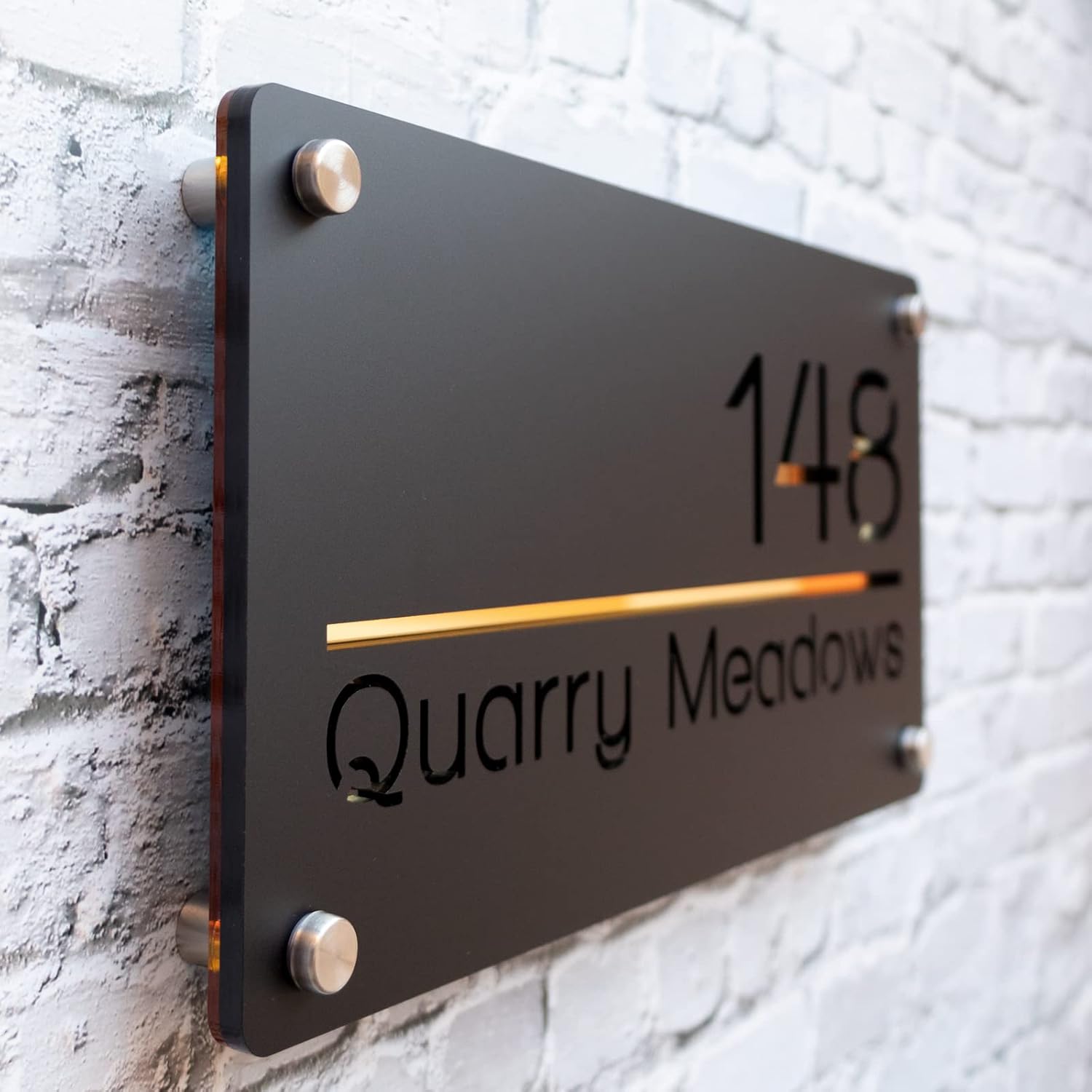 Custom Modern House Numbers Sign Matte Black, Floating Acrylic Address Plaque Amazon.ca