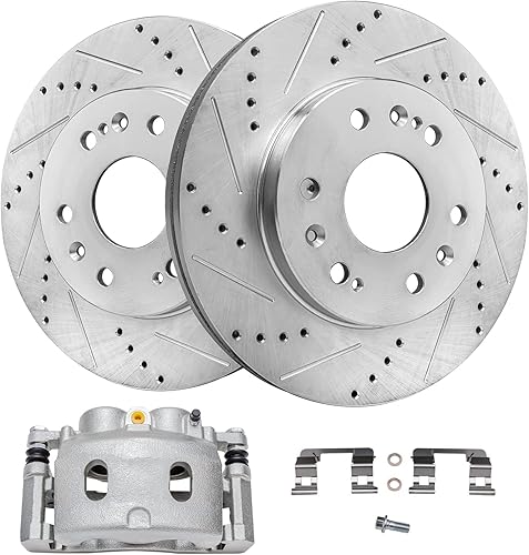 Miniatura 20 de Detroit Axle - Kit de freno delantero para Mazda 3 5 Rotores de freno perforados y ranurados Pastillas de freno de cerámica Reemplazo: Rotores