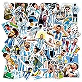 スーパースターサッカー選手メッシステッカー50枚 ビニール防水ラップトップウォーターボトルステッカー Aldults 男の子 女の子 ティーンズ FIFAワールドカップデカール ファンへのギフトに