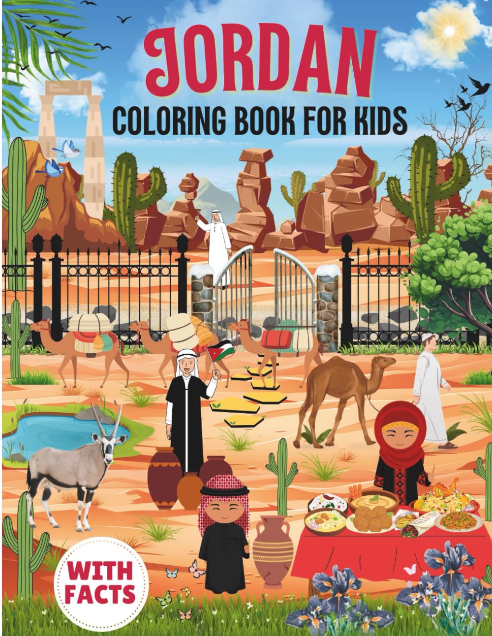 Jordan Coloring Book for kids with facts