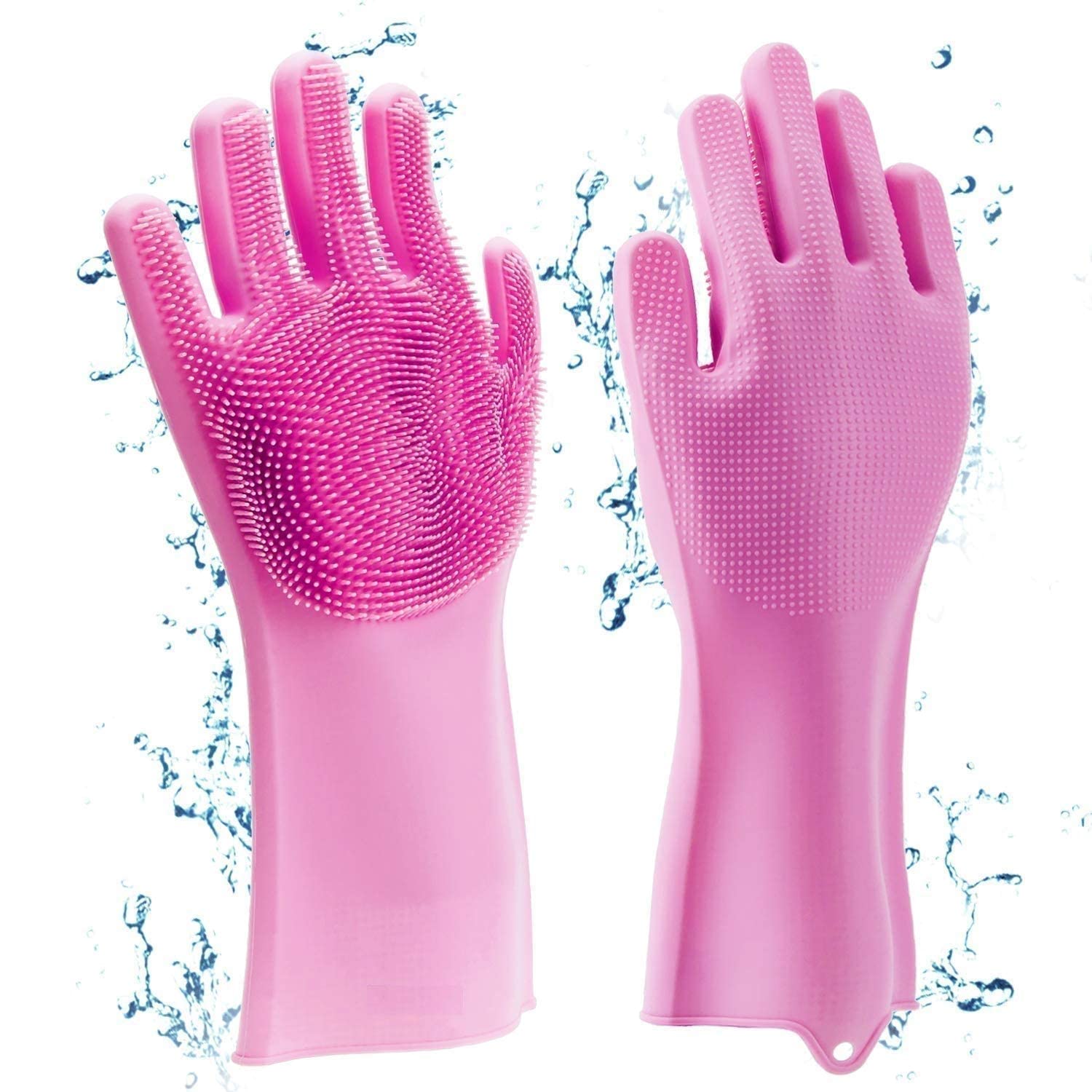 Magic Silicone Cleaning Hand Gloves For Kitchen Dishwashing And Pet Grooming, Washing Dish, Car, Bathroom (Pink), Pack of 1 (B09K7RPMGV) Amazon Price History, Amazon Price Tracker
