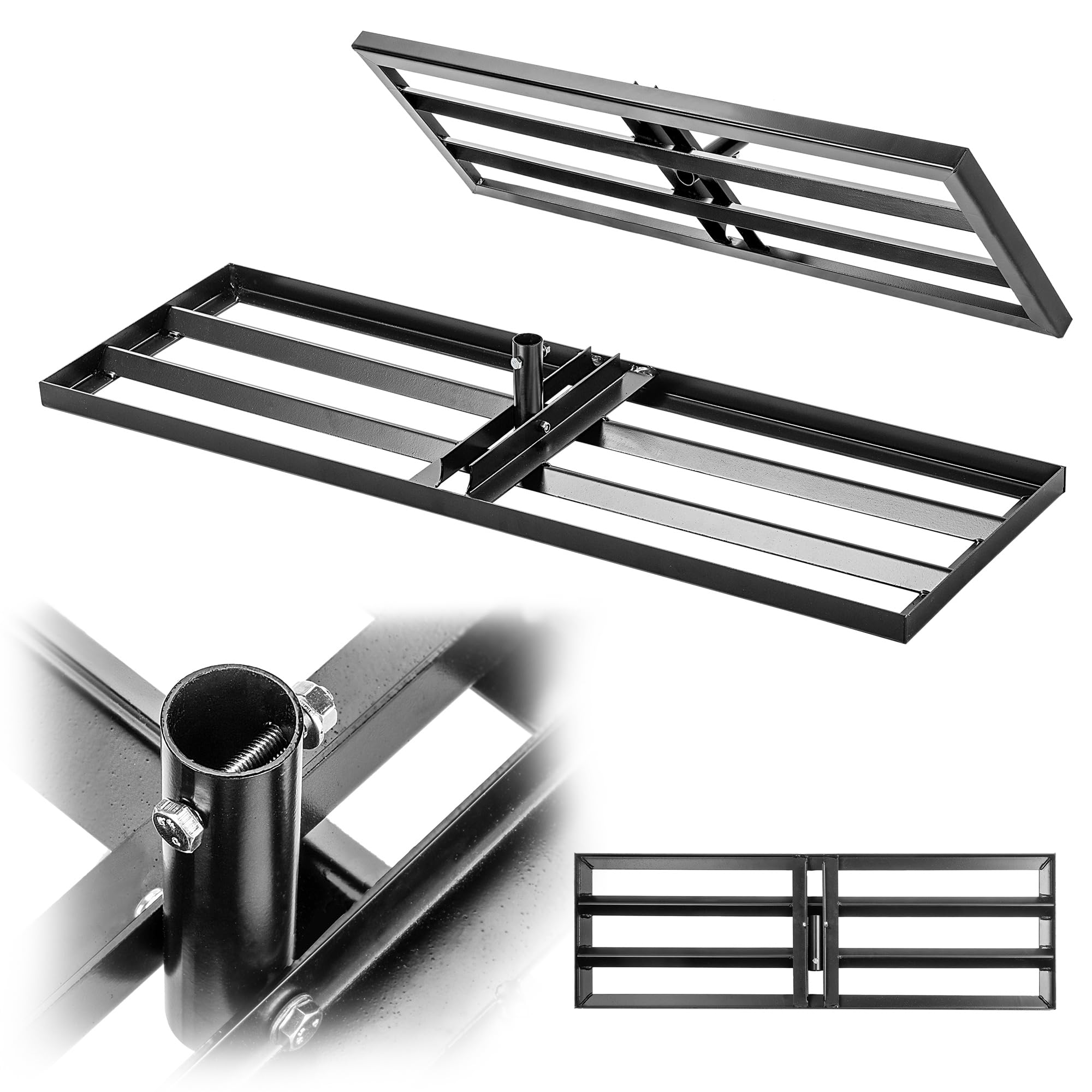 KADAX Raschietto per prato, 89 x 29 cm, per la cura del prato, rastrello per livellare il pavimento, pianificatore in metallo, senza manico