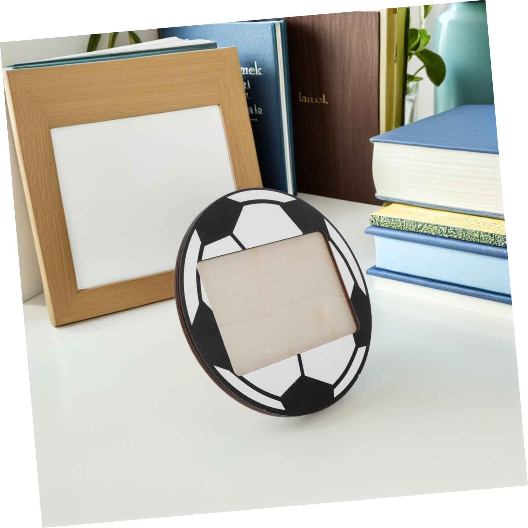Abaodam Set de 6 Marcos de Fotos de Madera para Escritorio con Diseño Deportivo de Fútbol, Duraderos y Fáciles de Mantener para Decoración de Mesa y Eventos Deportivos