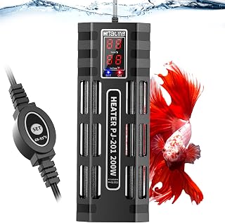HiTauing 200W/300W/500W Submersible Aquarium Heater for 20-130 Gallon - Upgraded Double Quartz Tubes Fish Tank Heater with HD Temperature Digital Display - Suitable for Freshwater and Saltwater