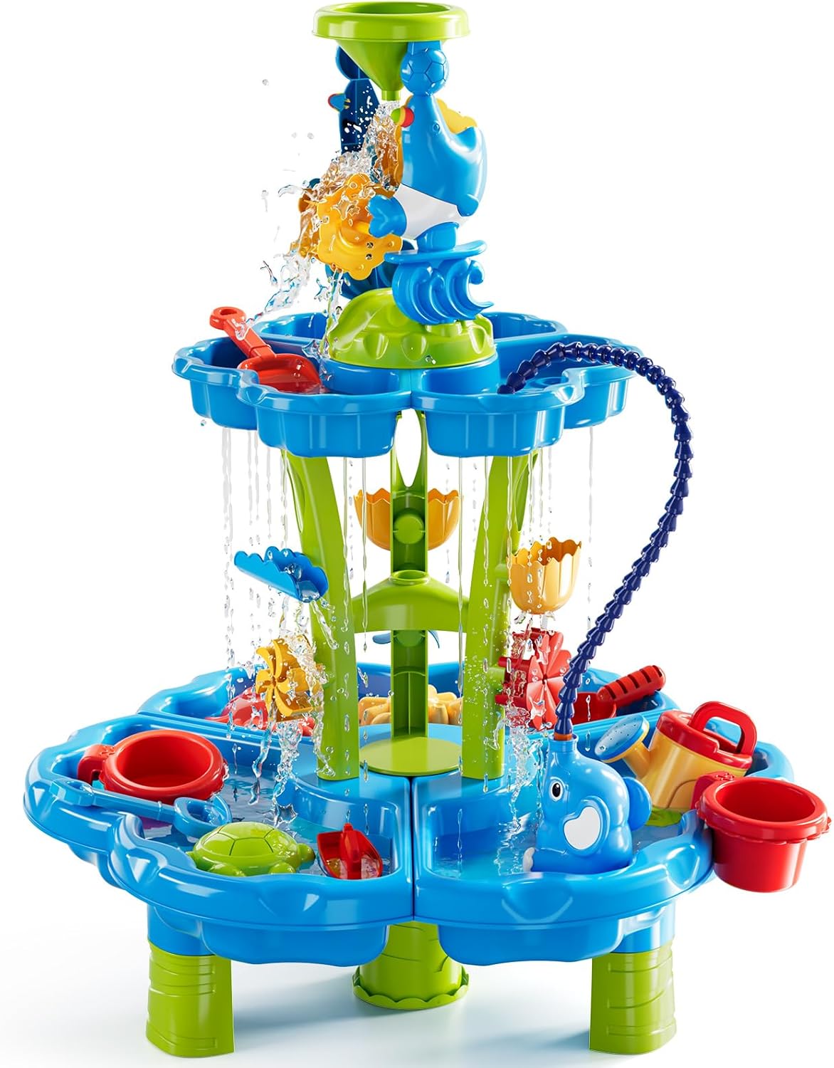 Auto Water Table for Toddlers 3-5, Kids Sand Water Table, Water and Sand Activity Sensory Table Summer Beach Outside Toys Backyard for Kids Toddlers Age 3 4 5 6 7 8