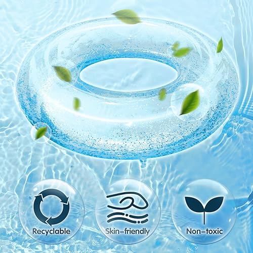 Miniatura 9 de Polita Flotador de piscina, flotadores de piscina para niños, tubo de piscina con purpurina de verano con confeti, juguetes de piscina de tubo para