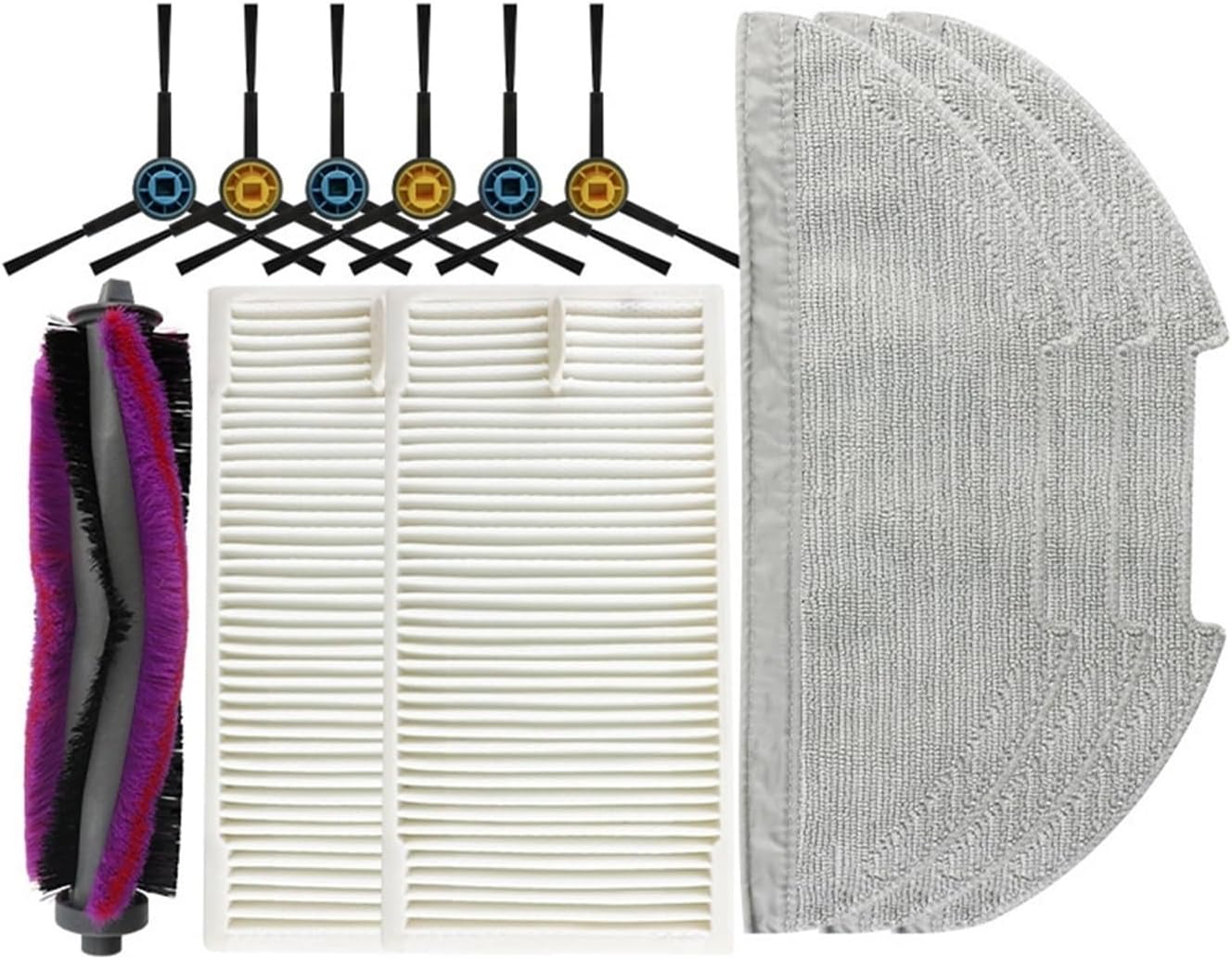 spare Main Brush, Side Brush, Filter, Mop Cloth, Compatible For Eureka E20 Plus, Robot Vacuum Cleaner Replacement Part Set