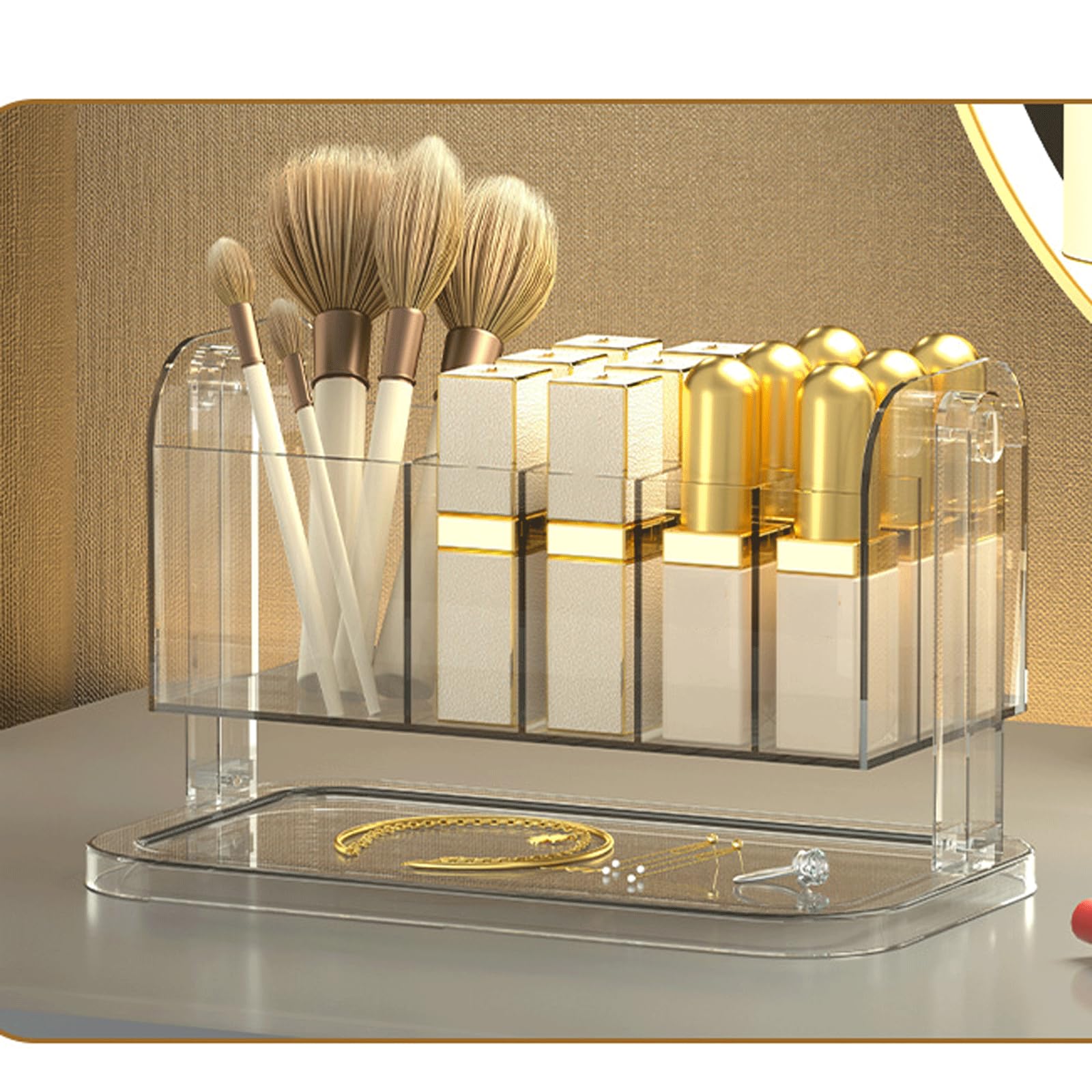 Box portaoggetti Organizzatore cosmetico Trasparente Pennello cosmetico Porta Rossetto Organizzatore di cancelleria da scrivania Acrilico Trasparente 1pct Organizer Trucchi