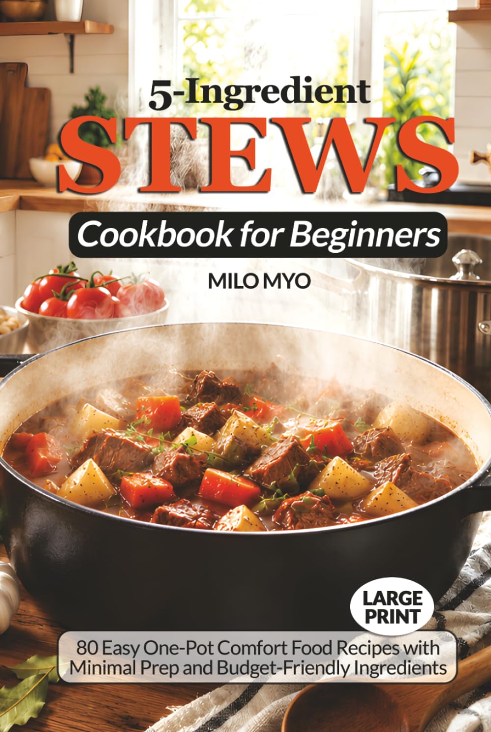 5-Ingredient Stews Cookbook for Beginners: 80 Easy One-Pot Comfort Food Recipes with Minimal Prep and Budget-Friendly Ingredients | Large Print Recipe Book