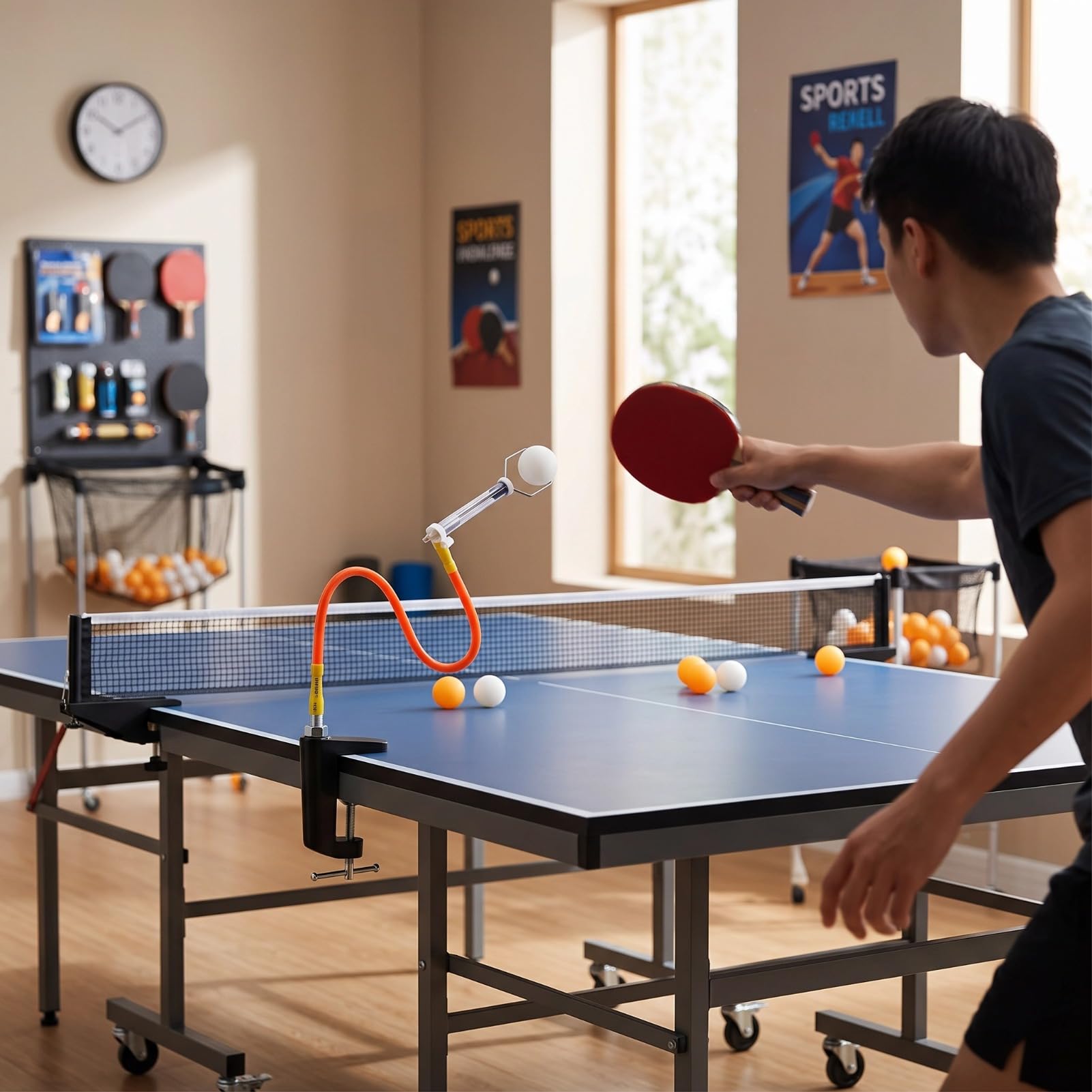Robot de Tenis de Mesa Profesional Entrenador de Ping Pong con Clip de Bola